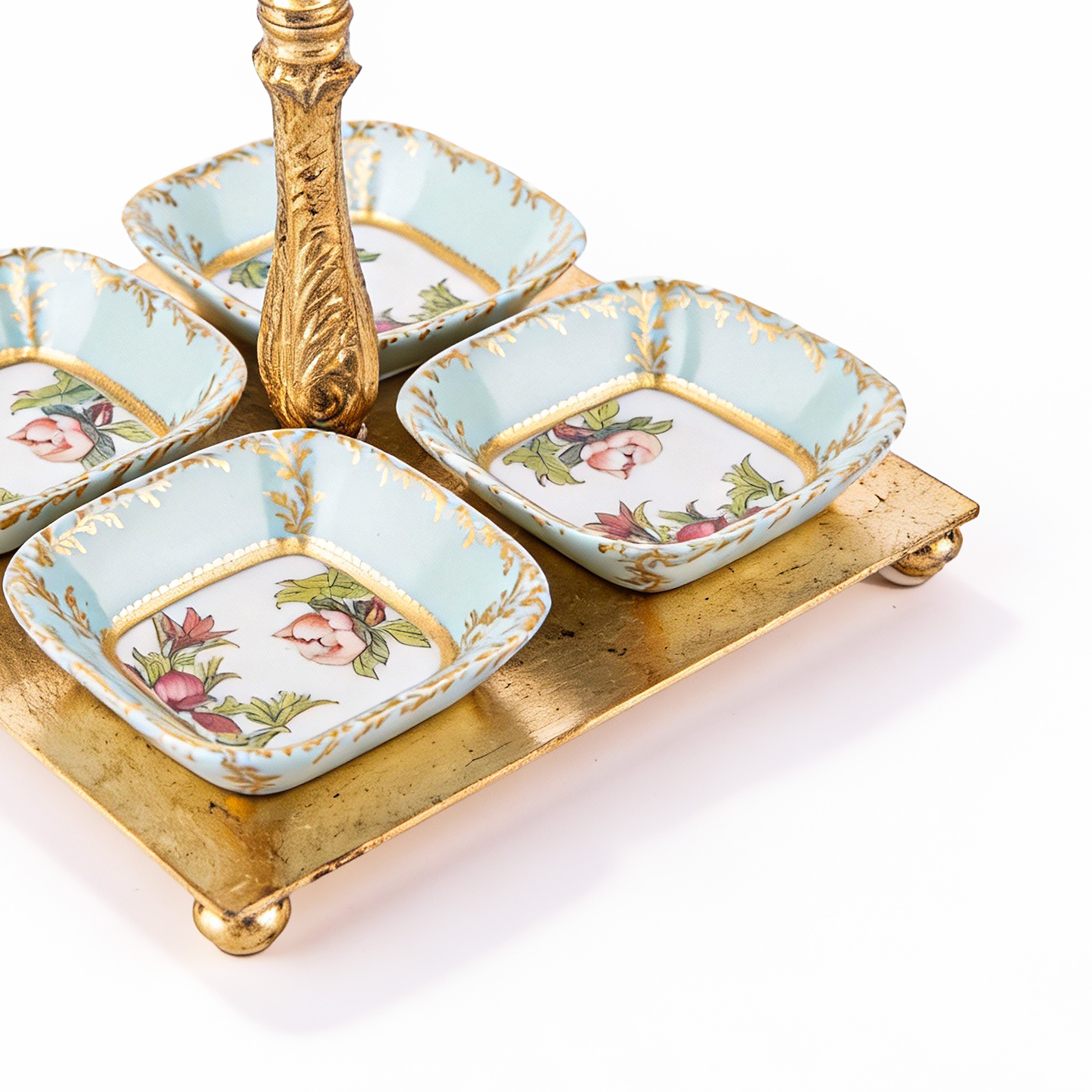 Mangani 1958. Porcelain Dessert Tray & 4 Bowls for Afternoon Tea