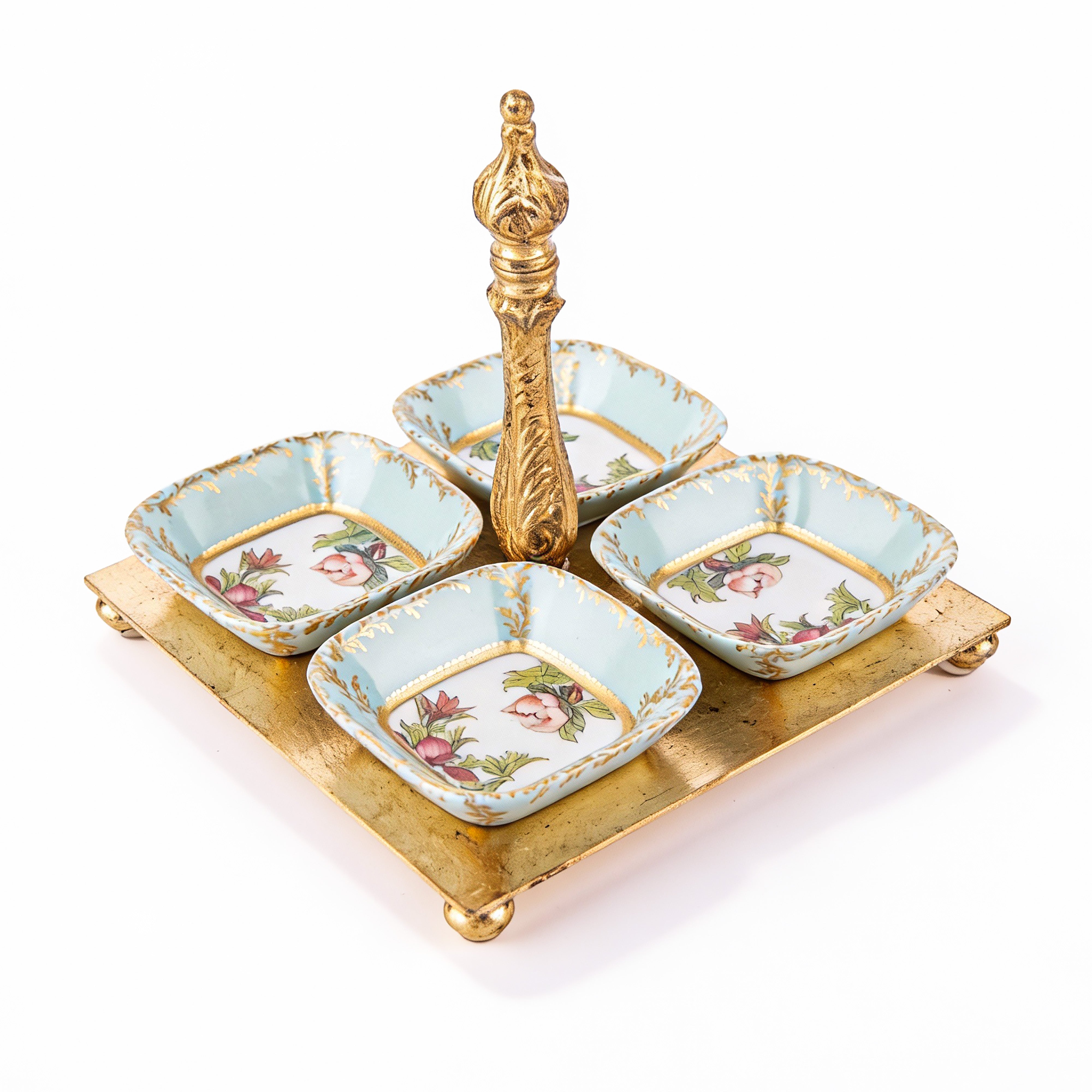Mangani 1958. Porcelain Dessert Tray & 4 Bowls for Afternoon Tea