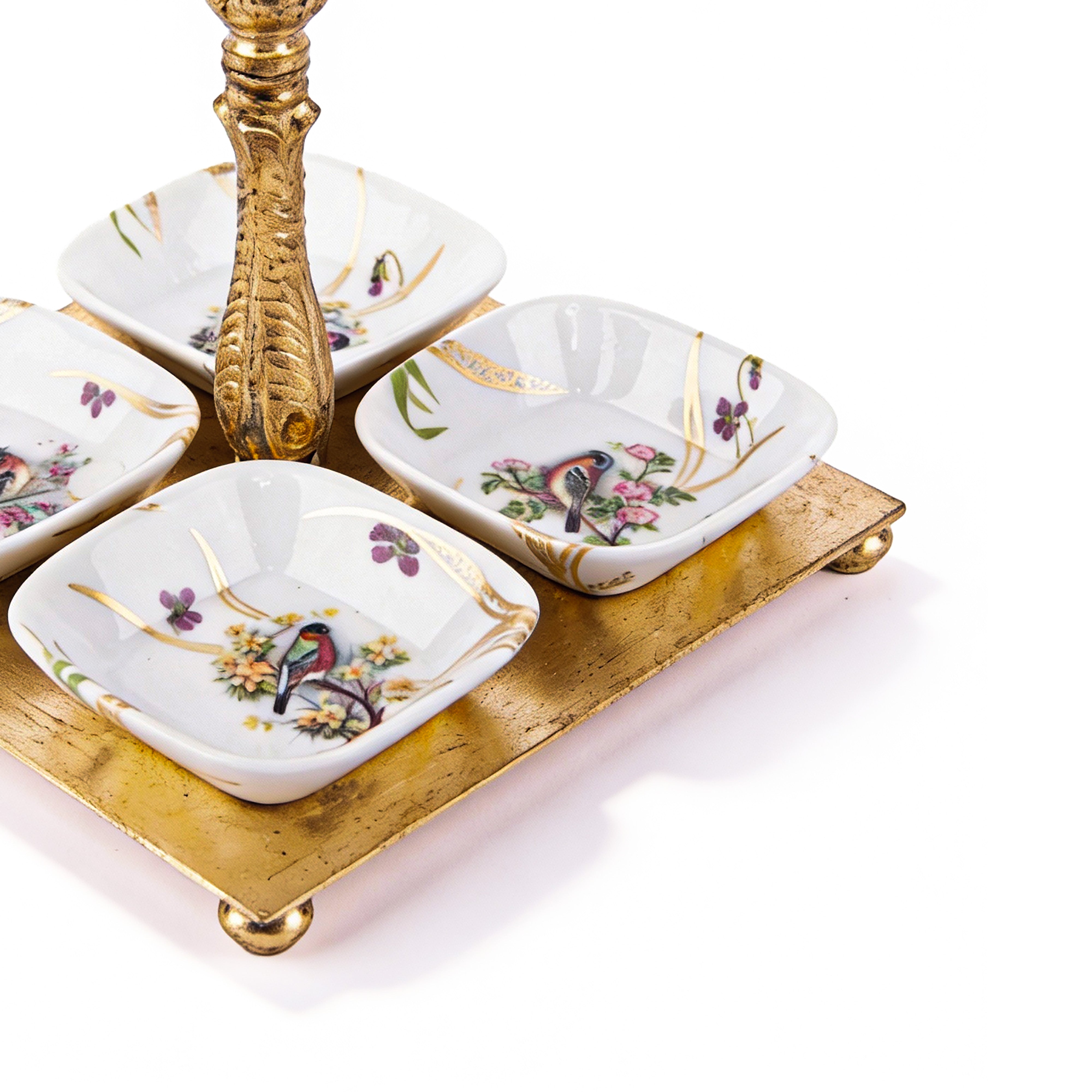 Mangani 1958. Porcelain Dry Fruit Tray & 4 Bowls for Afternoon Tea