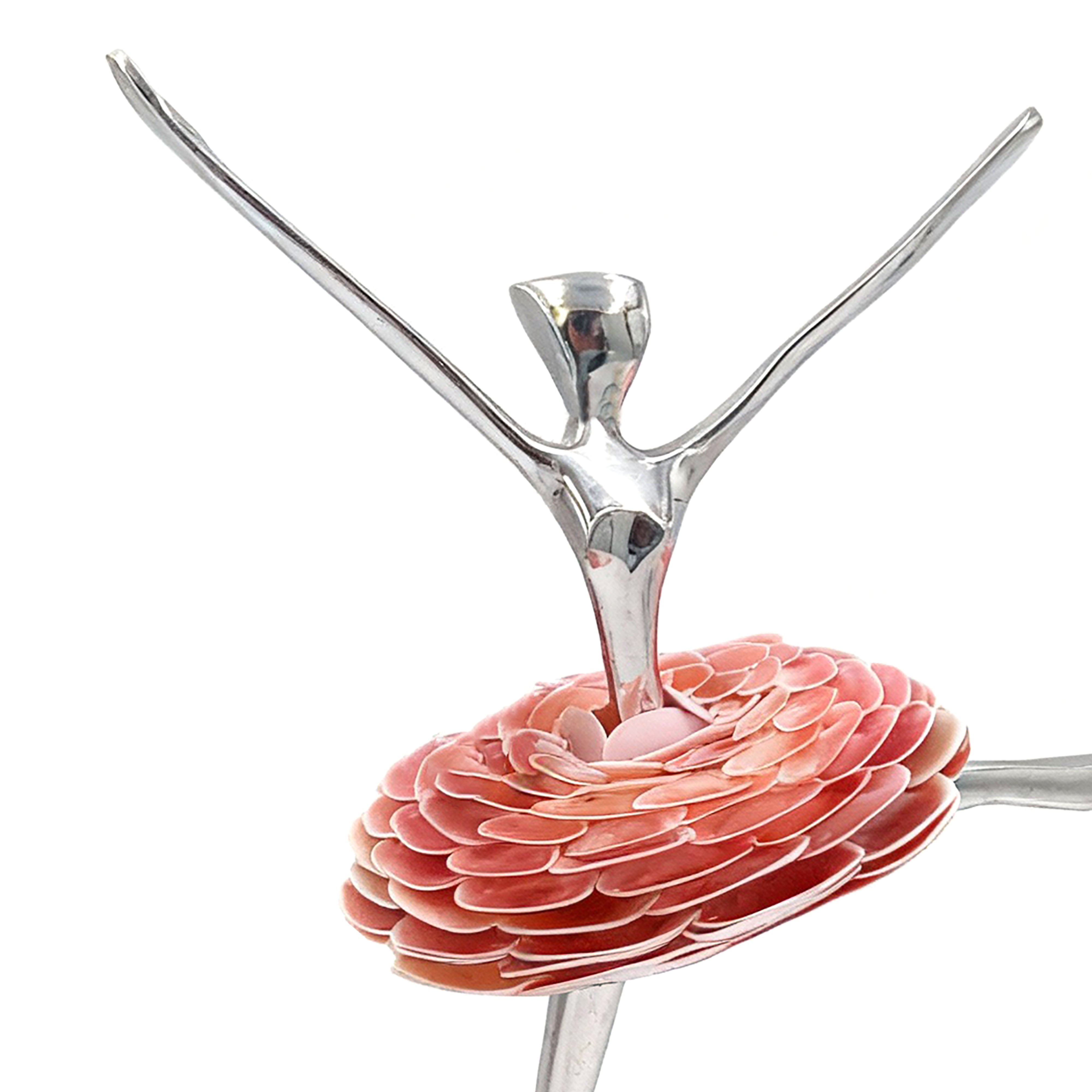 Brazilian Home Collection. Ballerina Figurine Designed in Seashell & Stainless Steel
