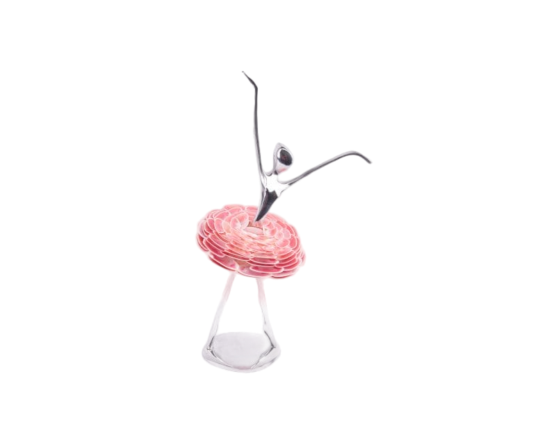 Brazilian Home Collection. Ballerina Figurine Designed in Seashell & Stainless Steel