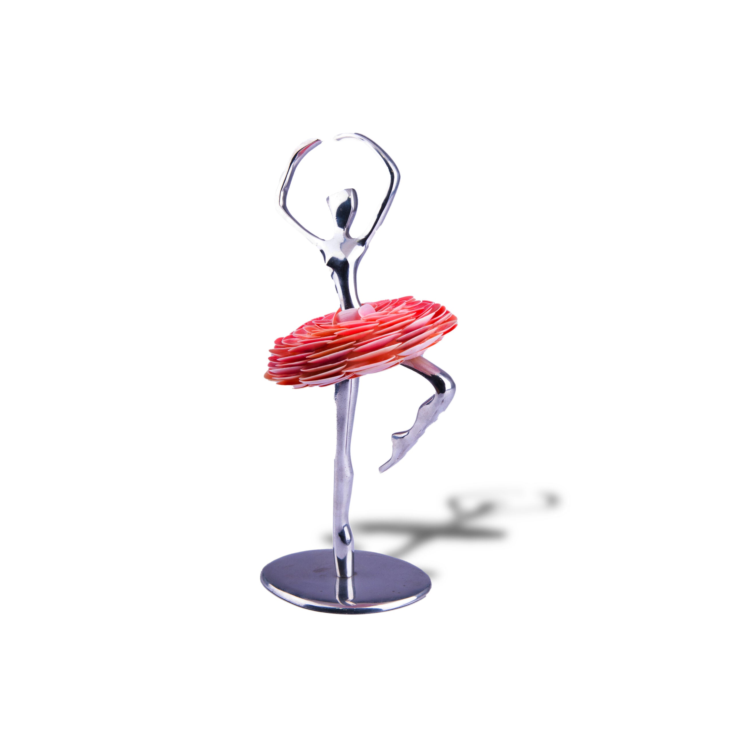 Brazilian Home Collection. Ballerina Figurine Designed in Seashell & Stainless Steel