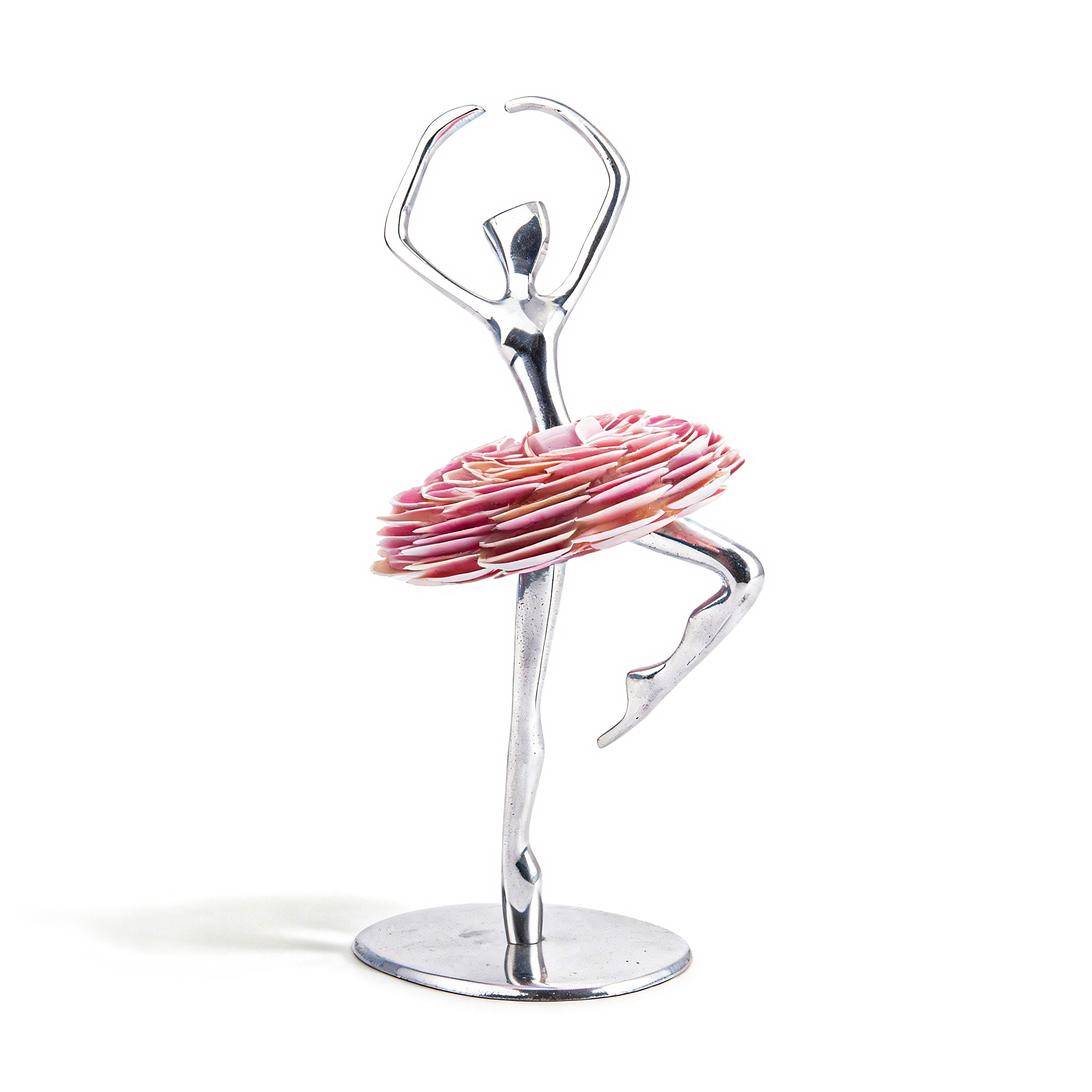 Brazilian Home Collection. Ballerina Figurine Designed in Seashell & Stainless Steel