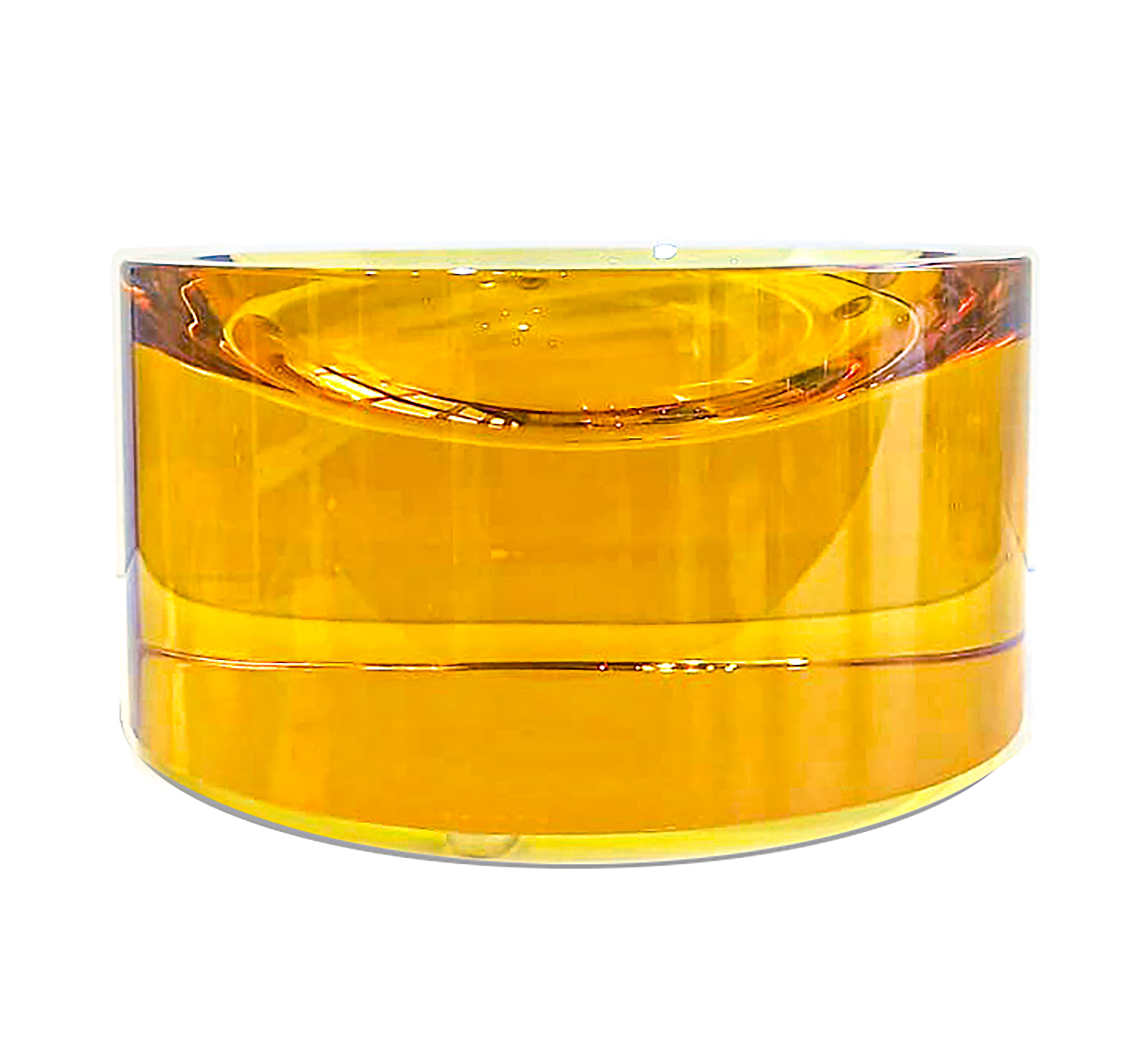 Veritas Home. Amber Glass Round Bowl. Medium Size