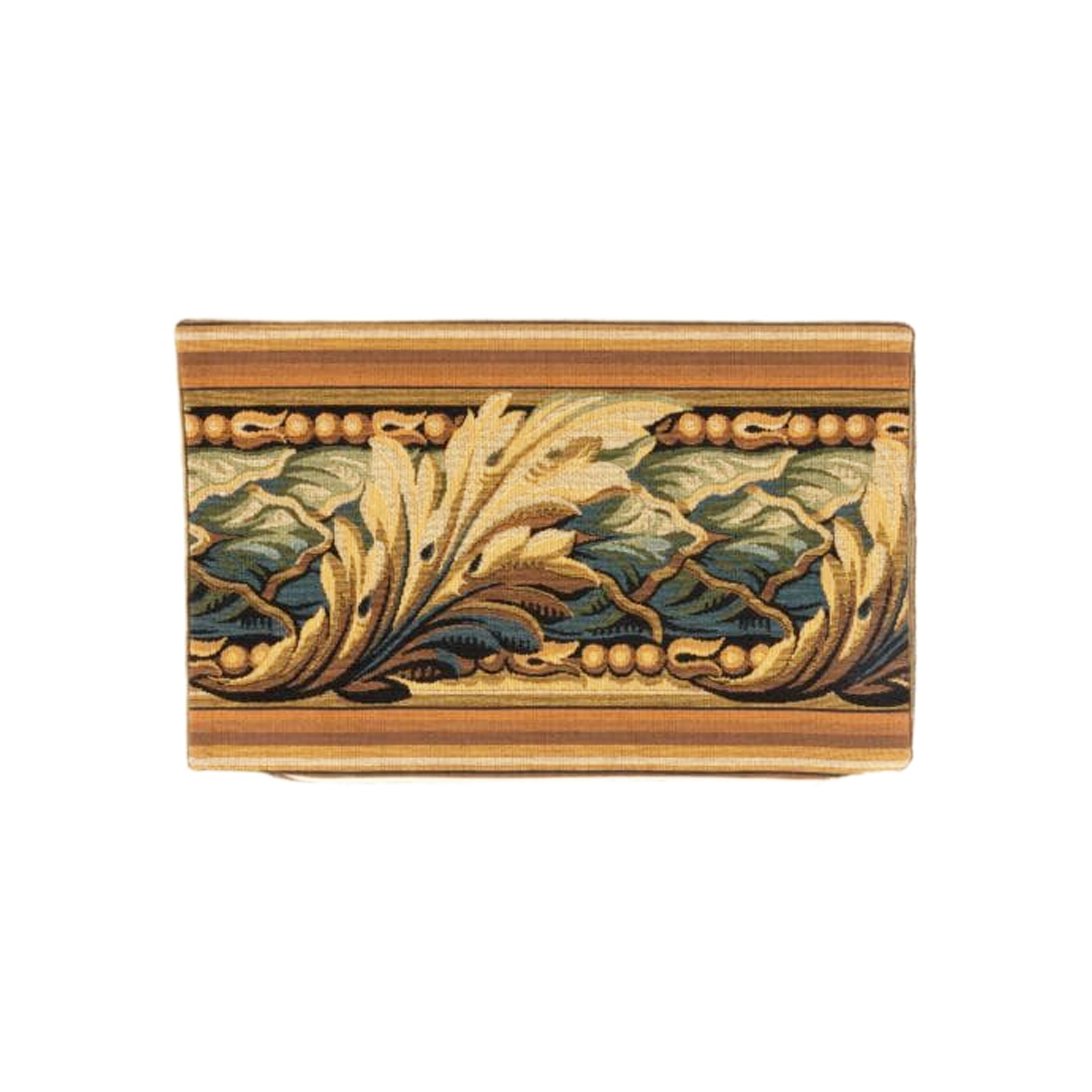 Idée Art Exclusive. Brown & Gold Cushion with Leaf Motif. Large Size