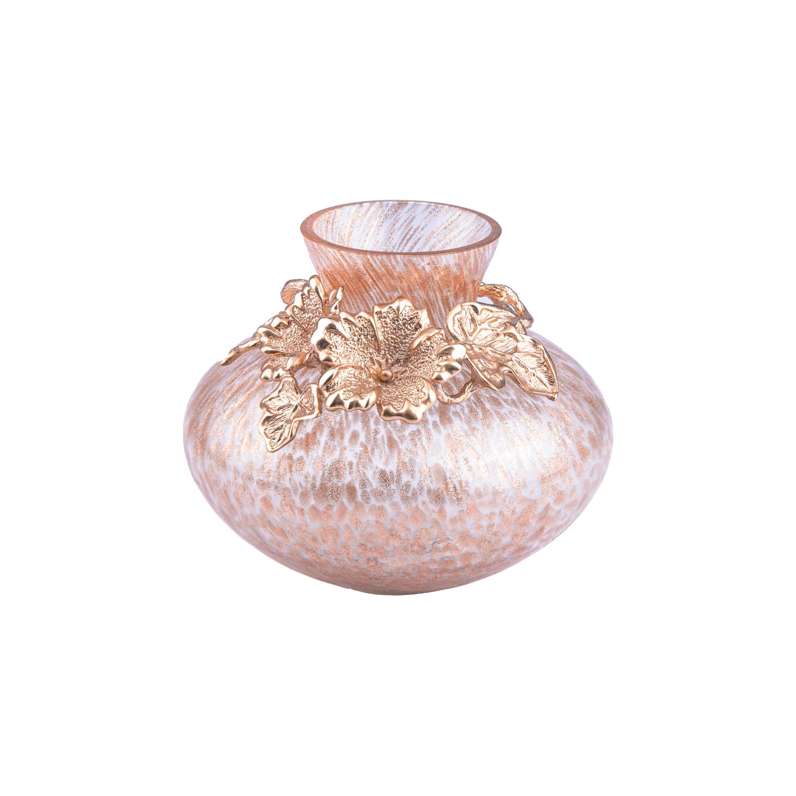 Jay Strongwater. Holland Leaf and Flower Gilded Vase