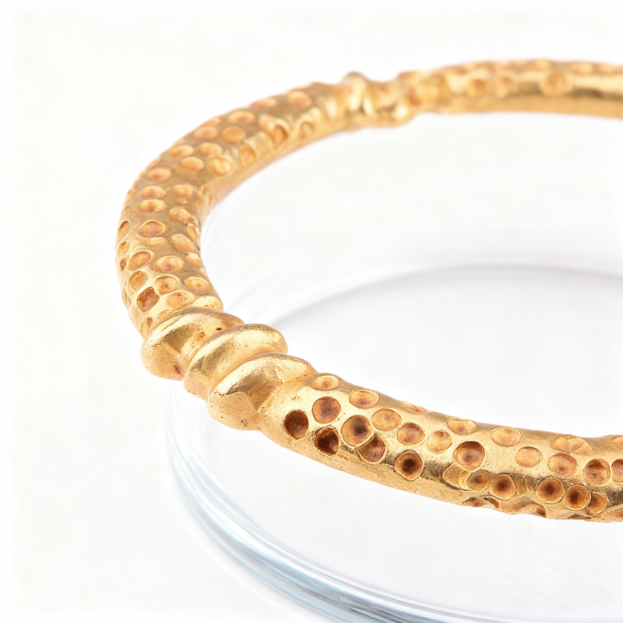 Fondica S.A. Glass Ashtray Designed with Gold Metal Rim. Exclusively available at Idée Art.