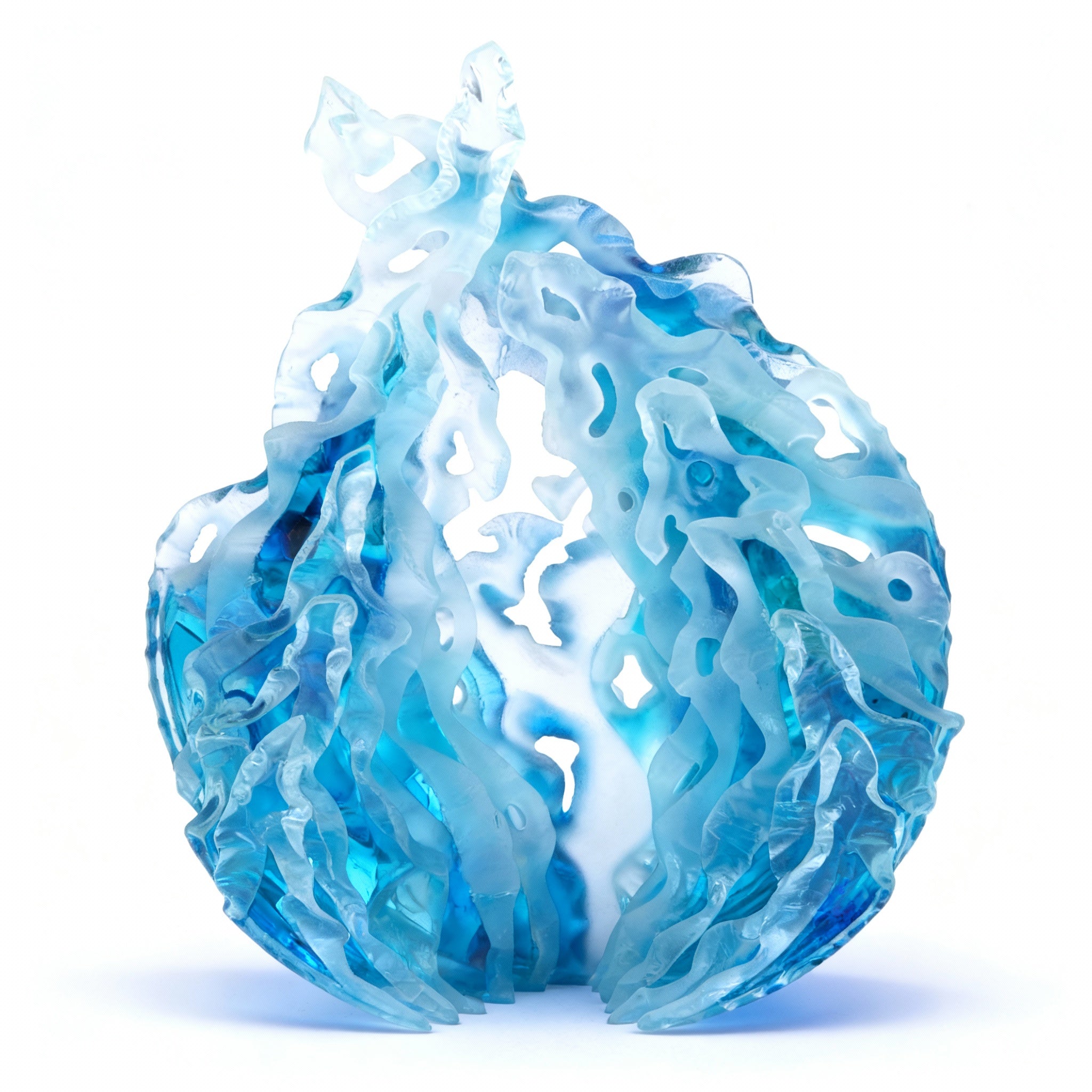 New Art. Blue Crystal Sculpture. Large Size