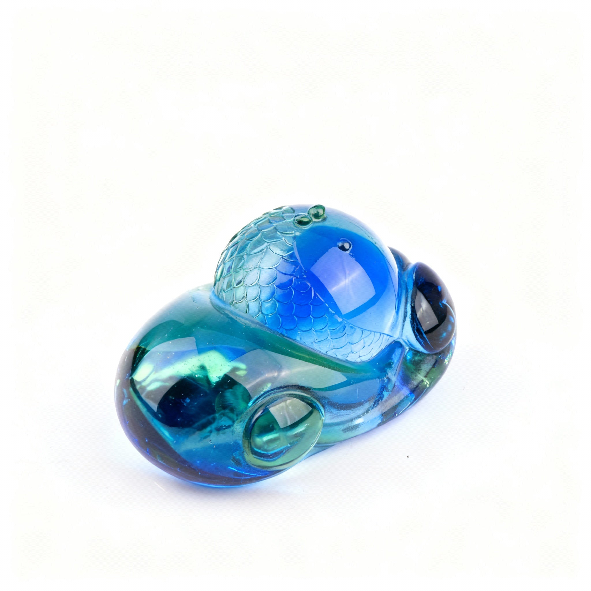 Liuligongfang Glass. Blue Crystal Figurine. Small Size