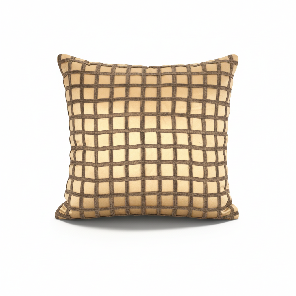 Idée Art Exclusive. Handmade Checkered Pattern Cushion. Medium Size