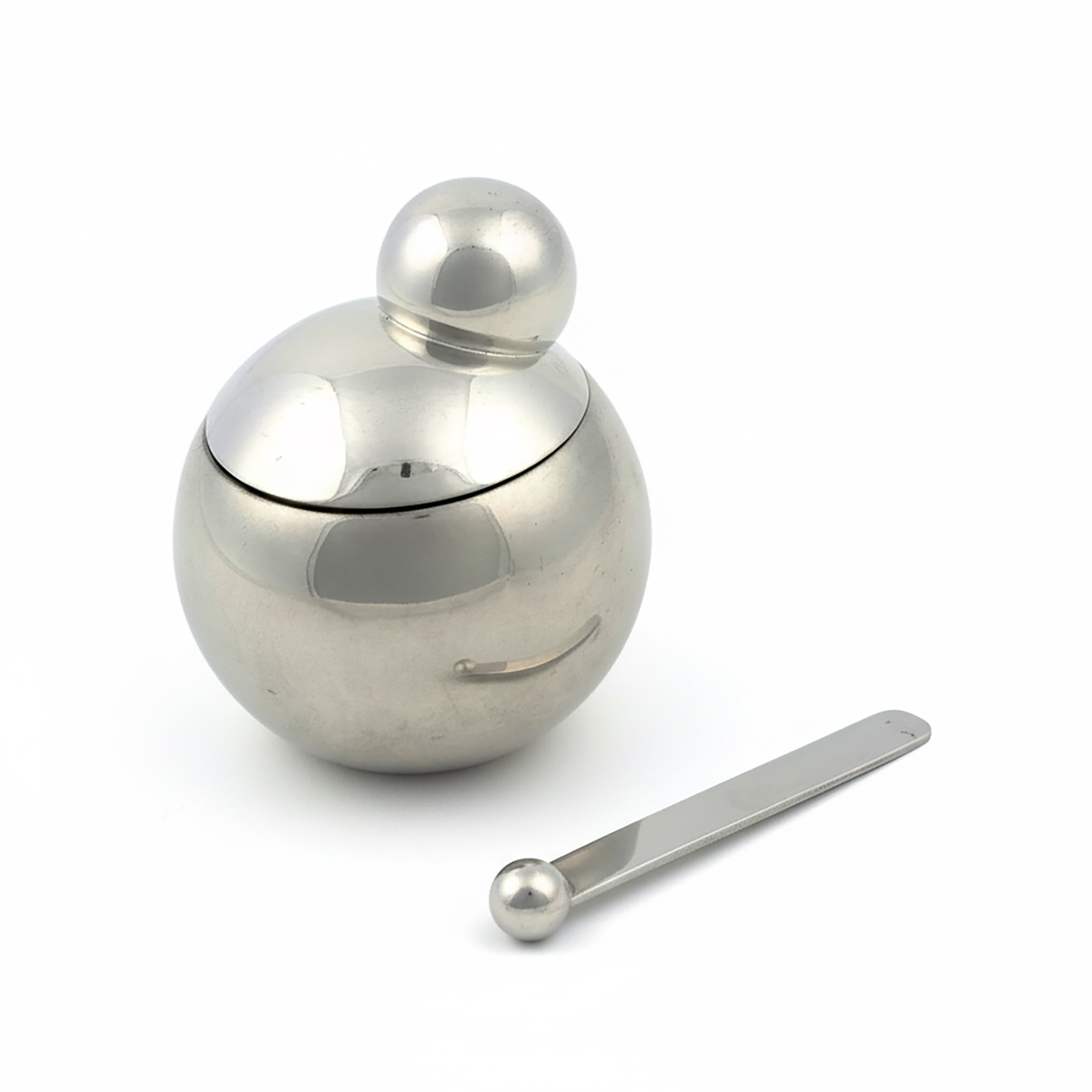 Etain Plus. Stainless Steel Sugar Bowl & Spoon. Small Size