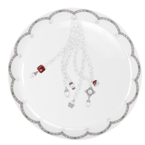 Fradkof. Ma Russie Gemstones Ruby Round Cake Platter