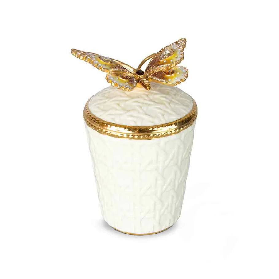 Jay Strongwater. Gilded Butterfly Scented Candle Studded with Swarovski