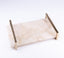 Two's Company. White Quartz Decorative Tray with Stainless Steel Handles. Large Size