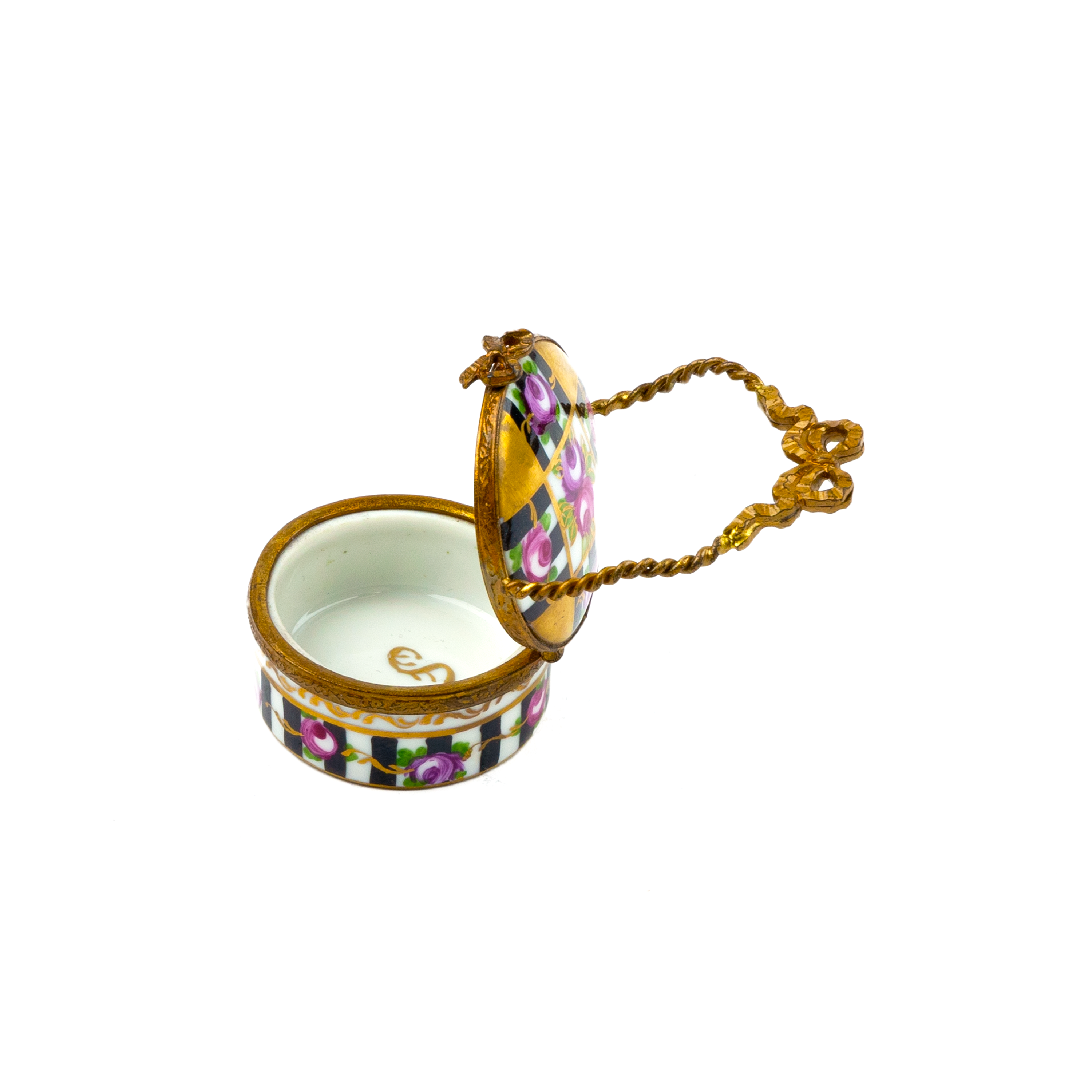 Idée Art Exclusive. Porcelain Box with Floral Illustration. Small Size