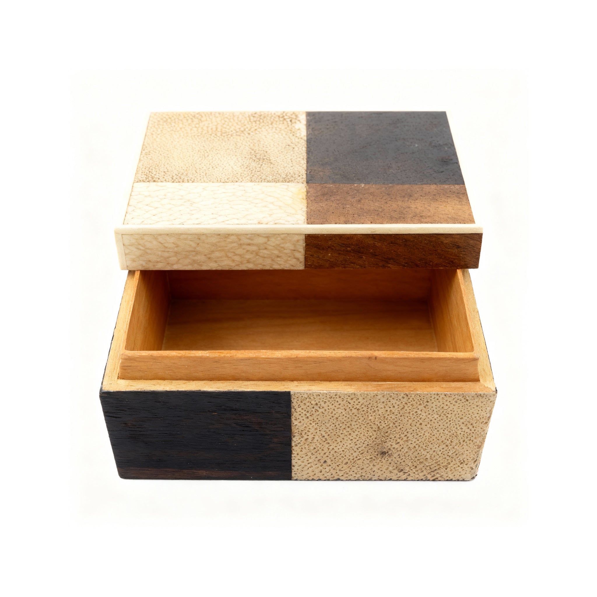 Idée Art Exclusive. Wooden Box with Leather Cover. Small Size