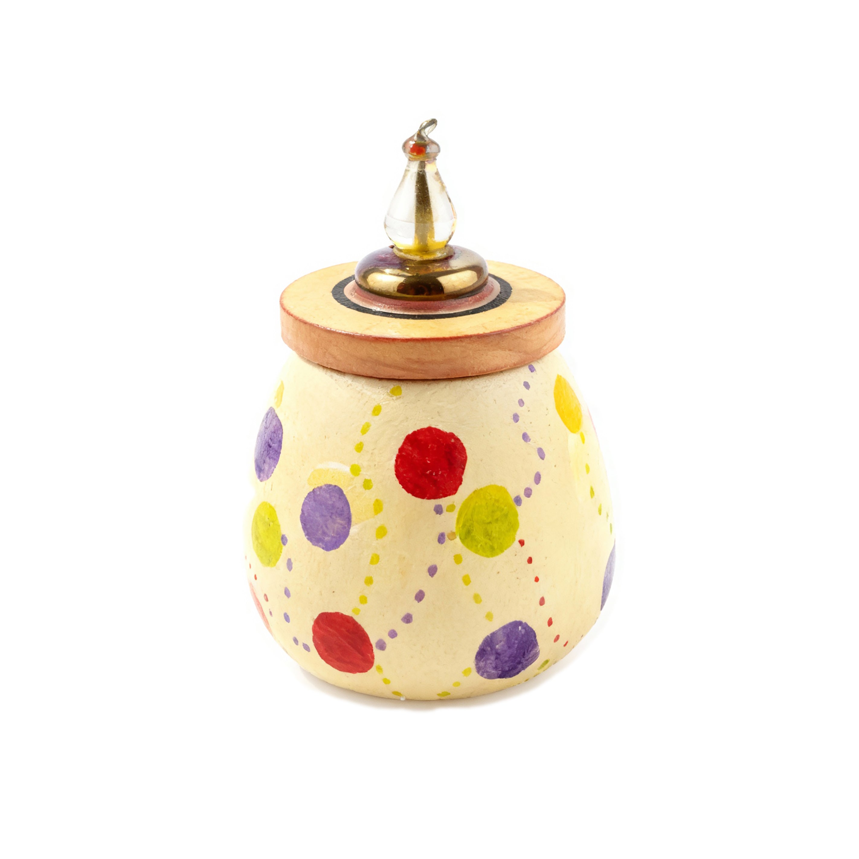 Idée Art Exclusive. Hand-painted Round Wooden Box. Small Size