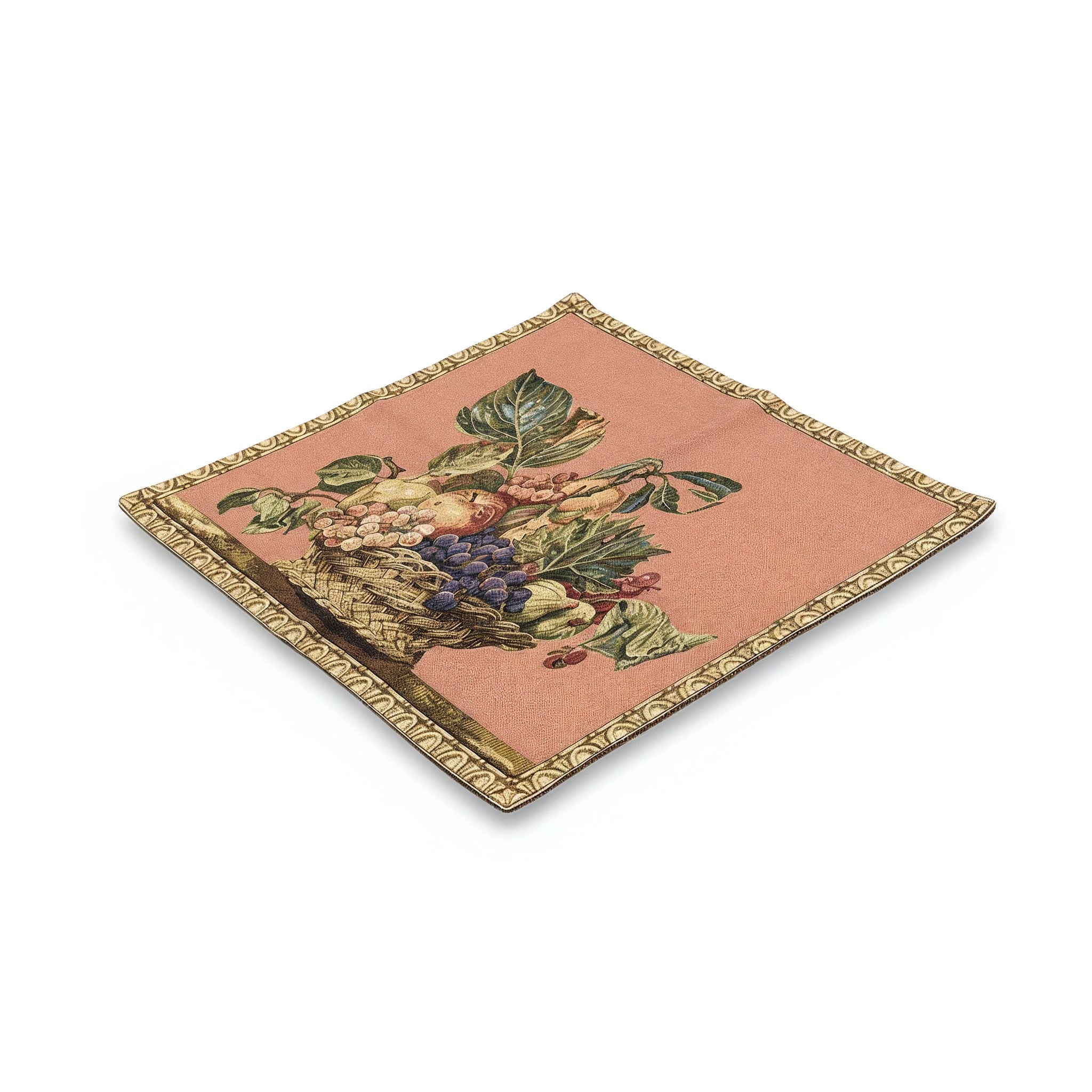 Idée Art Exclusive. Handmade Tapestry Tableau With Fruits Basket Design. Large Size