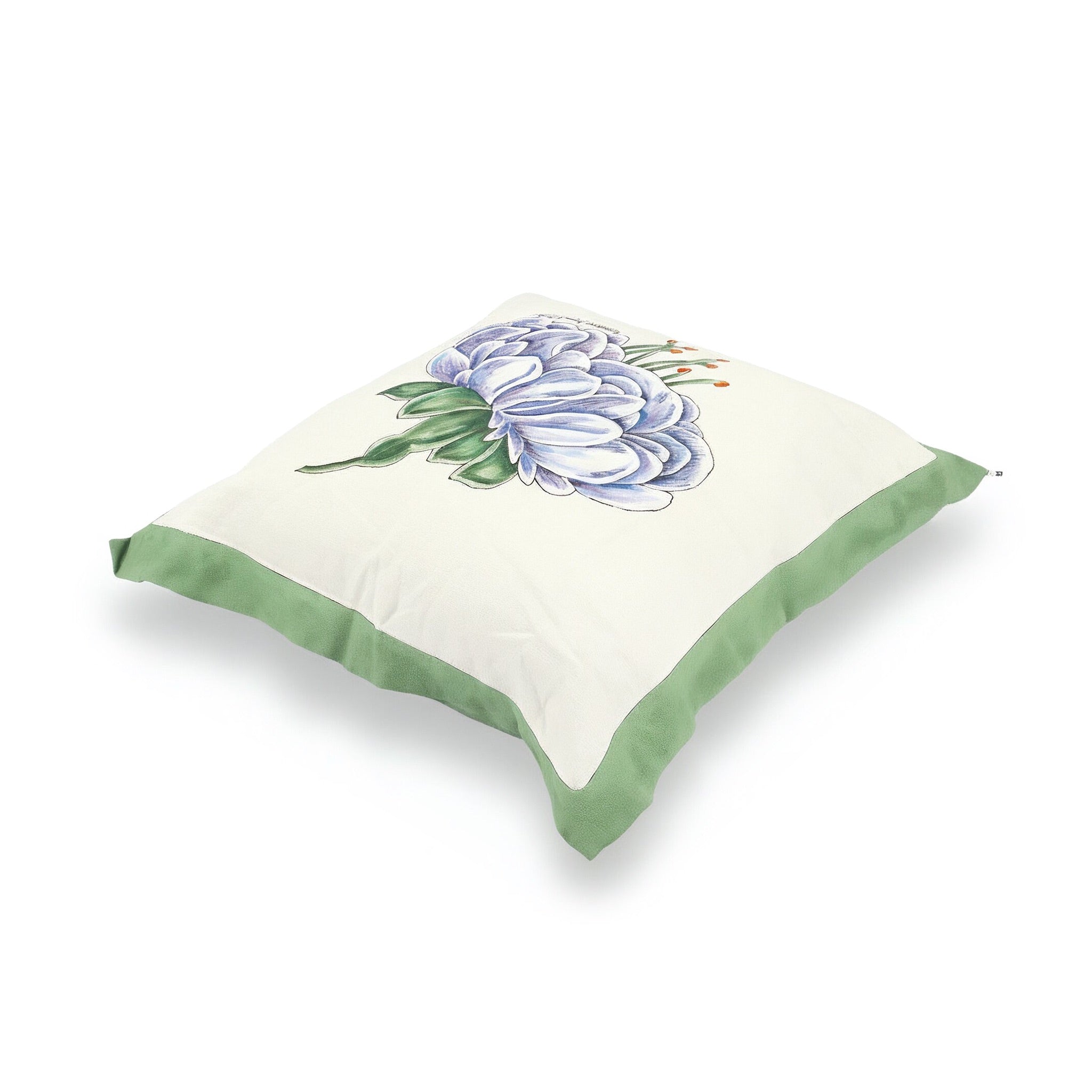 Idée Art Exclusive. Square Cushion with Botanic Motif. Large Size