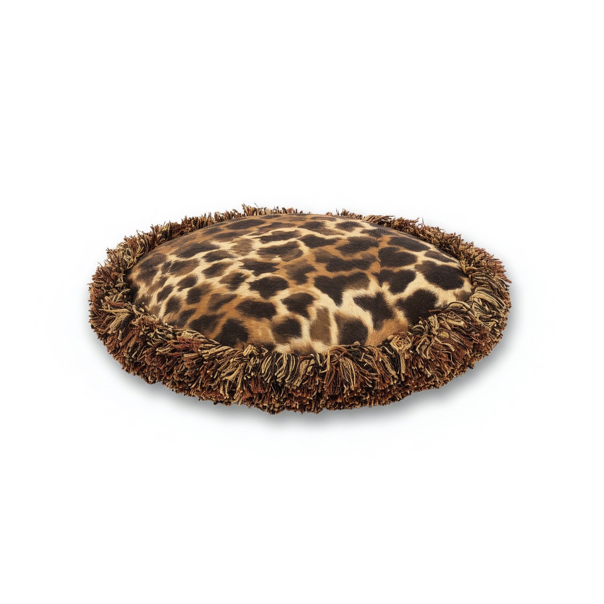 Idée Art Exclusive. Round Cushion with Leopard Print. Large Size