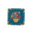 Idée Art Exclusive. Square Blue Cushion with Fruits Motif. Large Size