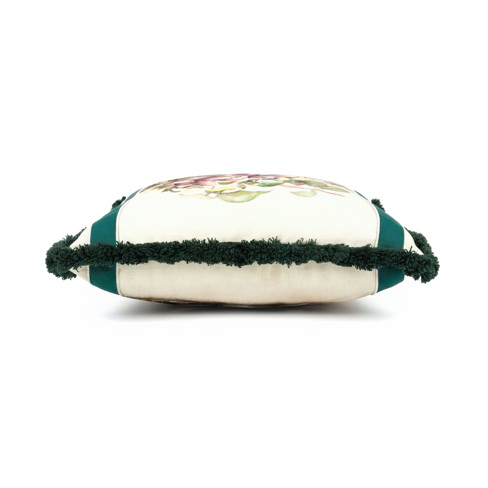 Idée Art Exclusive. Green Cushion with Fruit Motif. Large Size