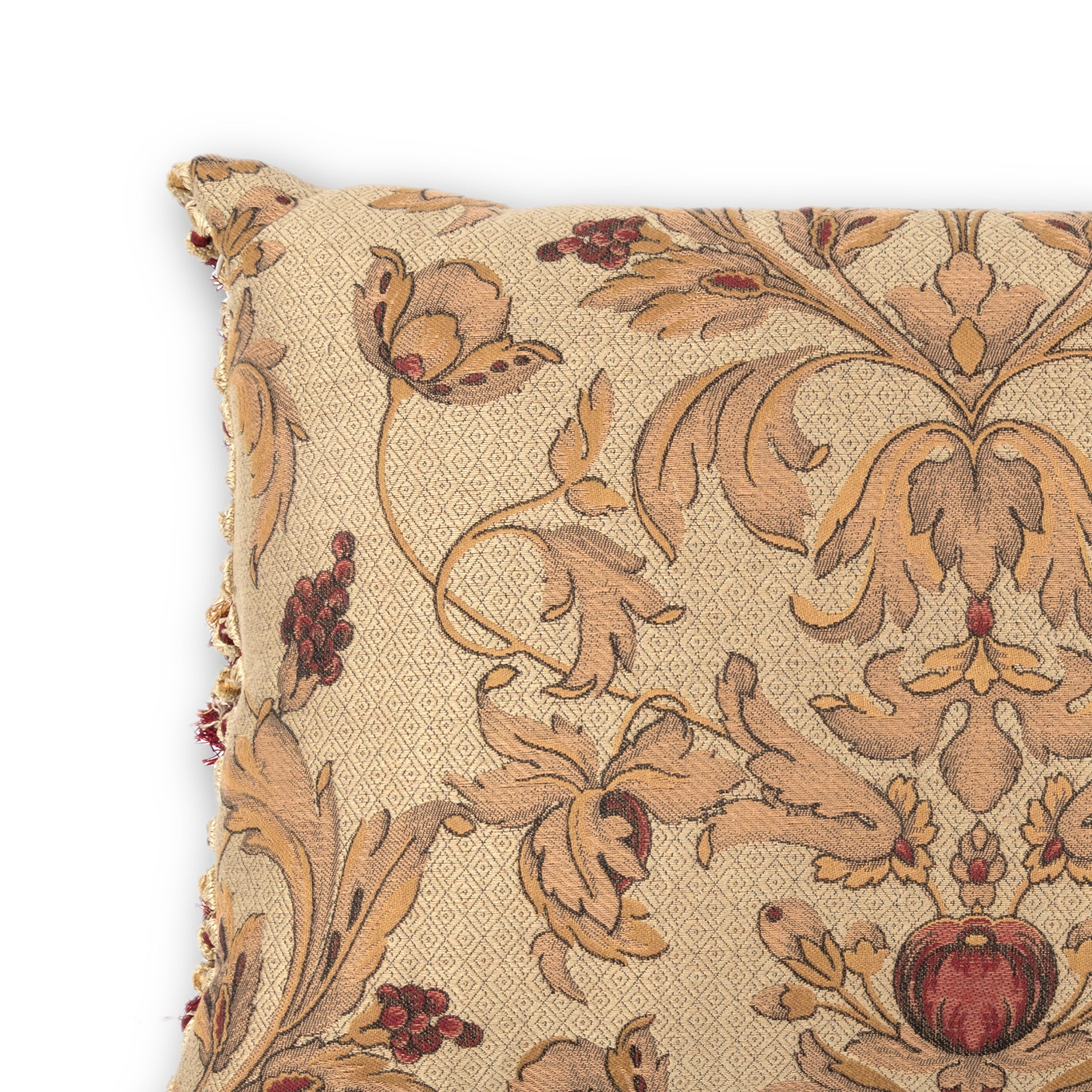 Idée Art Exclusive. Rectangular Cushion With Floral Motif. Beige Colour. Large Size
