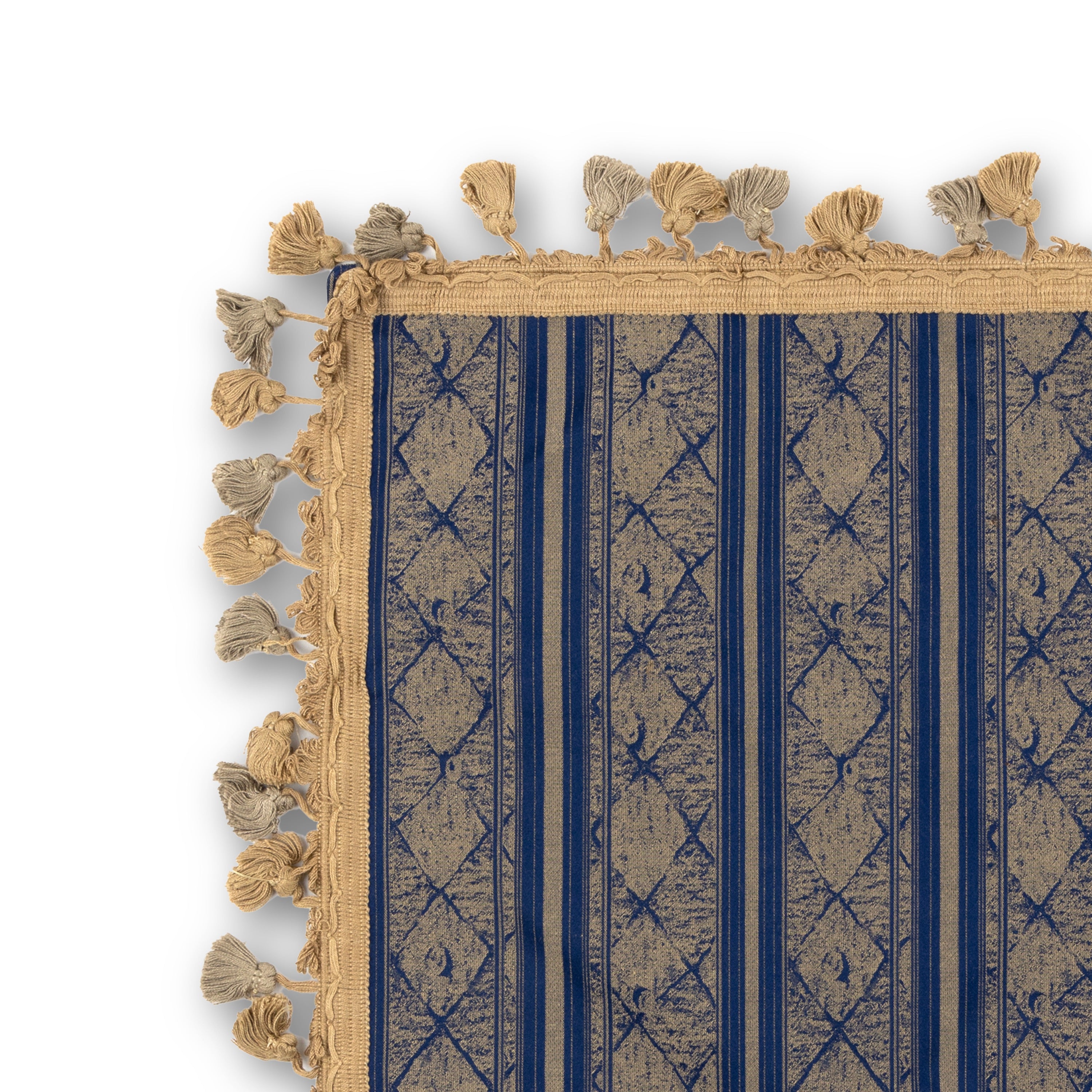 Idée Art Exclusive. Square Blue & Gold Cushion. Large Size