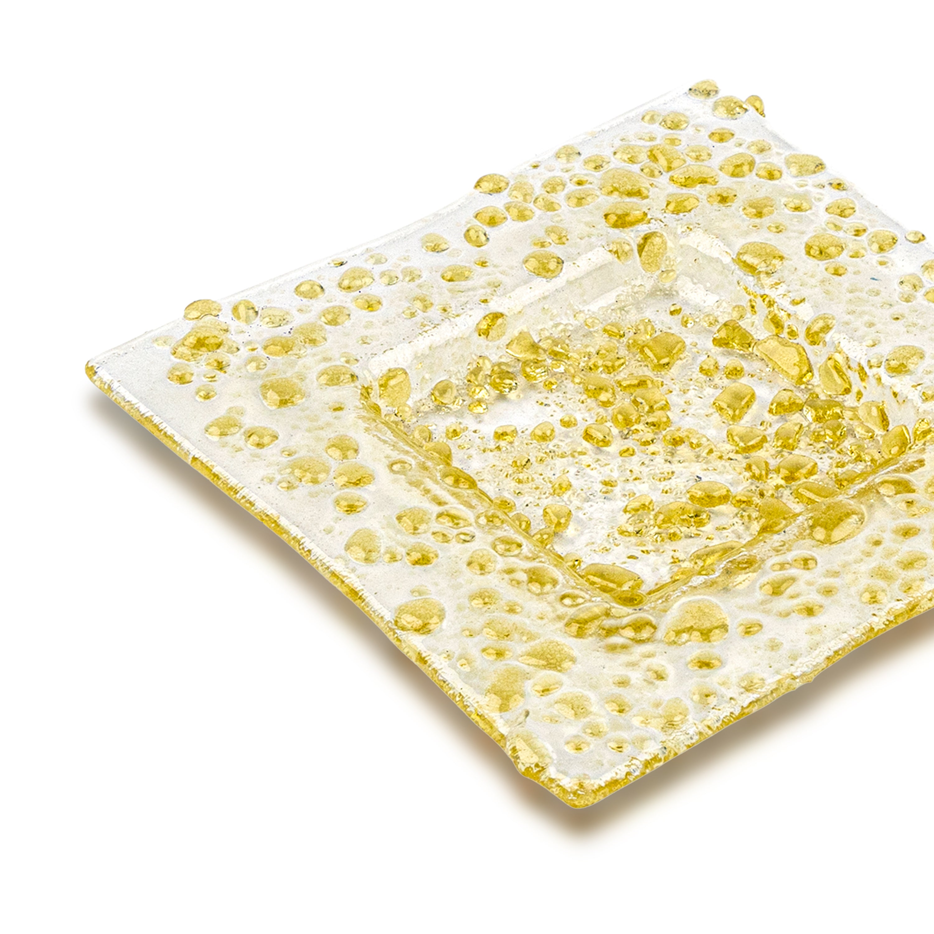 Idée Art Exclusive. Yellow Crystal Decorative Plate. Medium Size