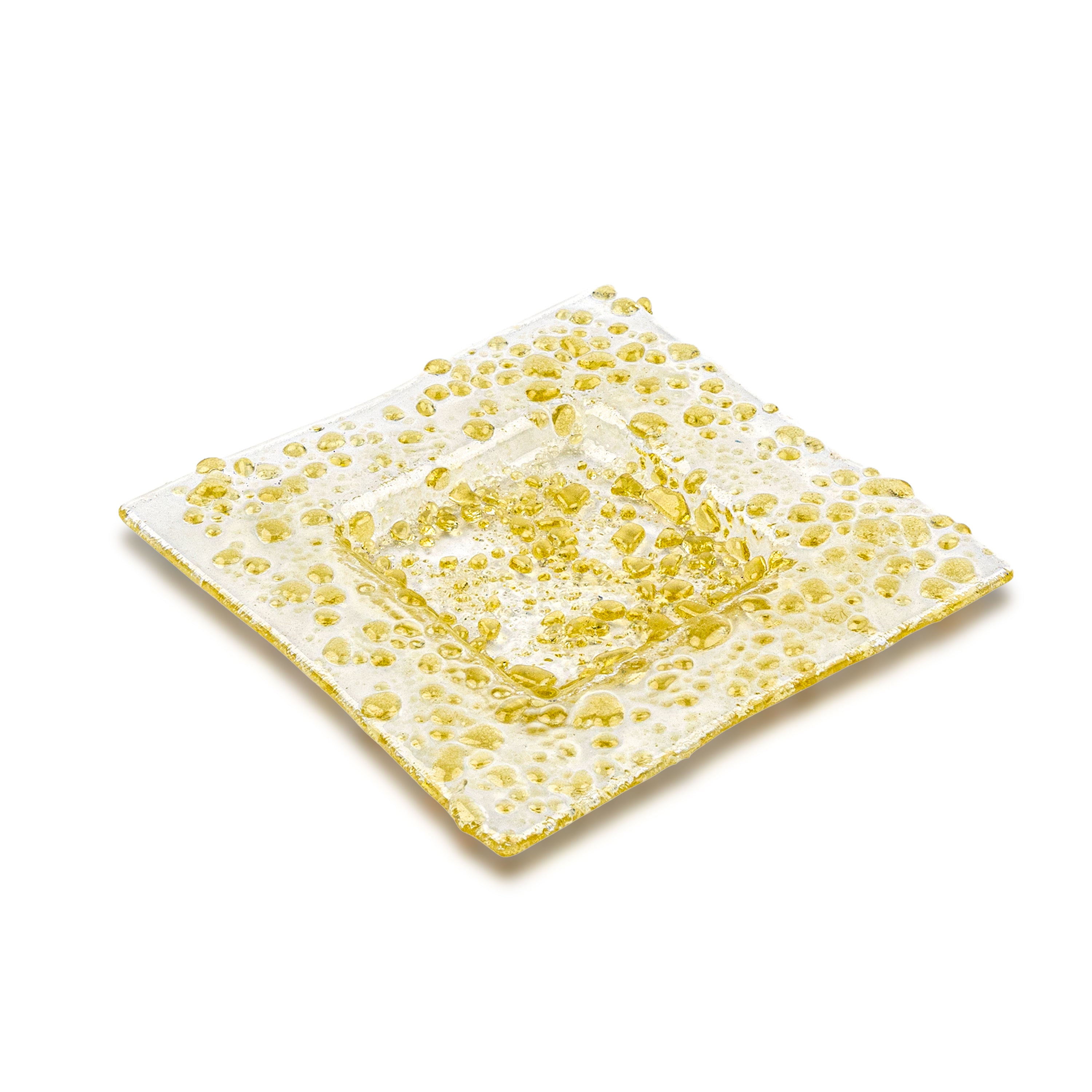 Idée Art Exclusive. Yellow Crystal Decorative Plate. Medium Size