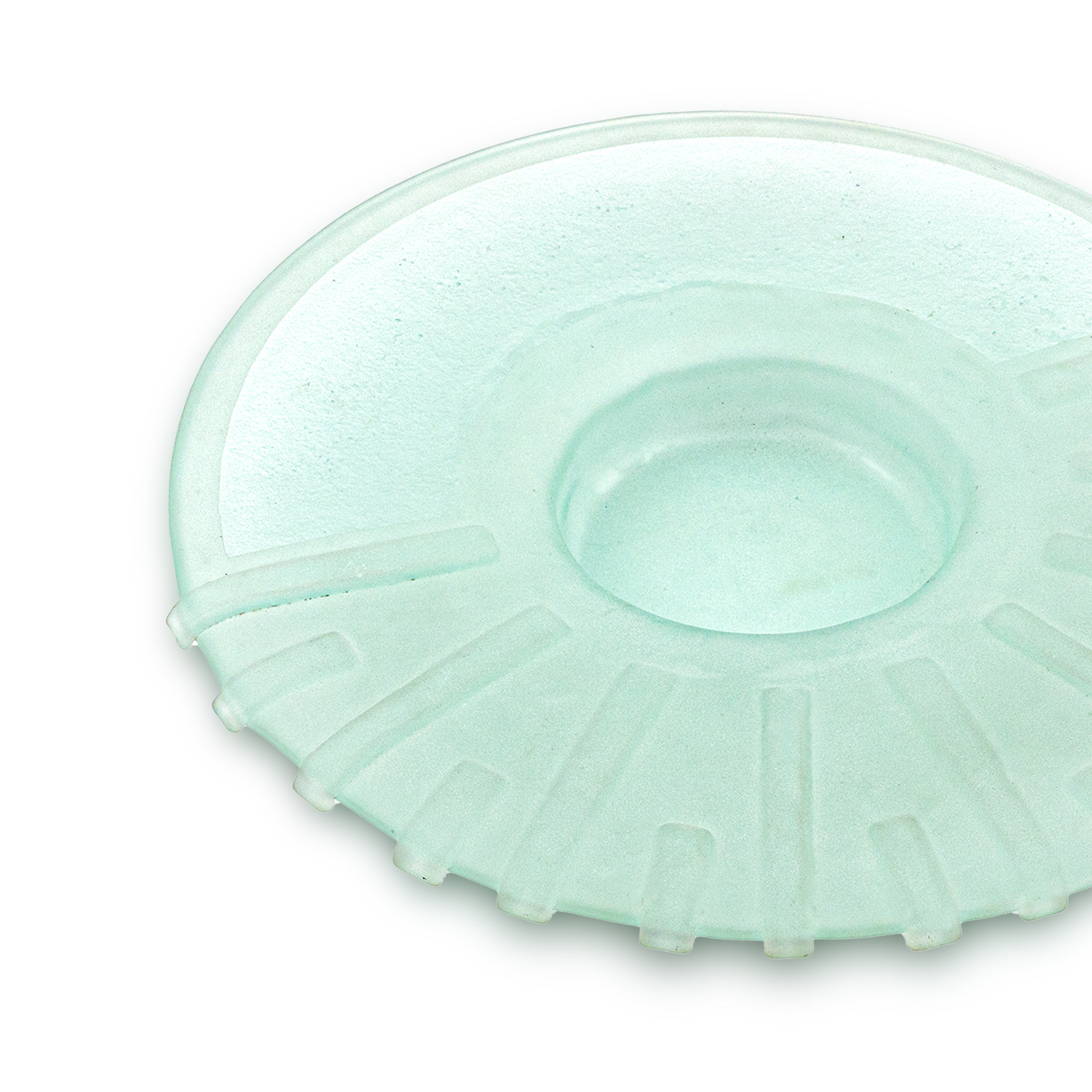 Idée Art Exclusive. Round Frosted Crystal Plate. Large Size