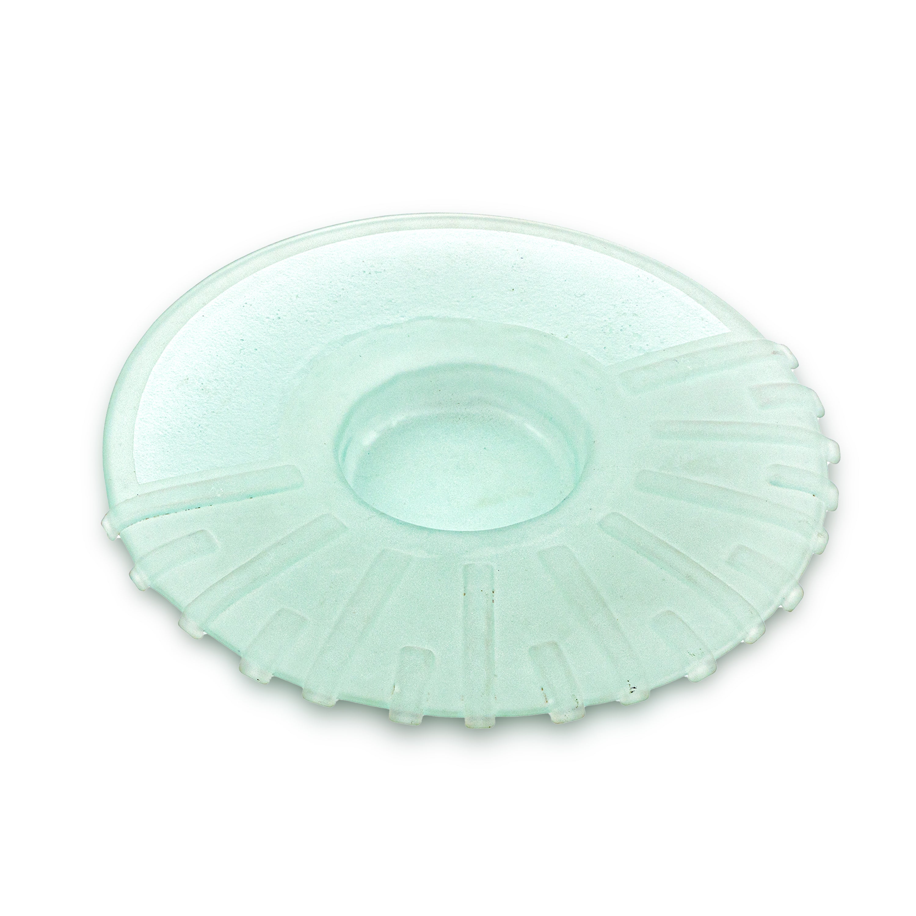 Idée Art Exclusive. Round Frosted Crystal Plate. Large Size