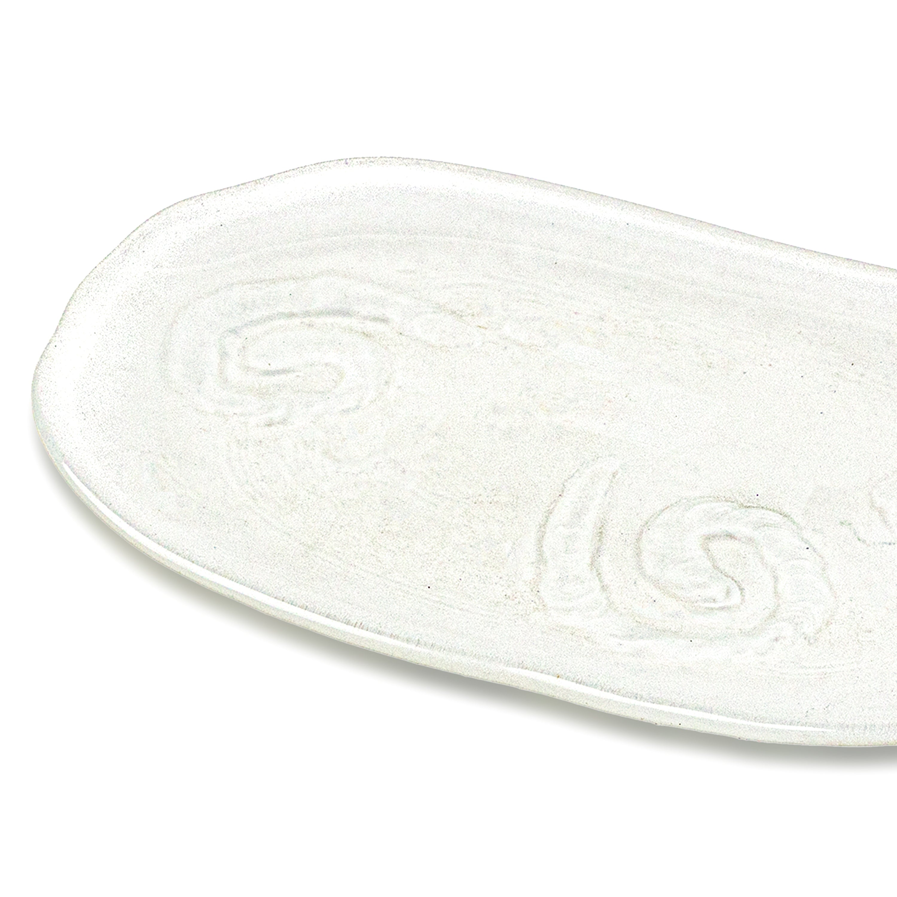 Idée Art Exclusive. White Glass Decorative Plate. Medium Size