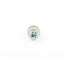 Idée Art Exclusive. Oval Porcelain Decorative Plate with Blue Flower Illustration. Extra Small Size