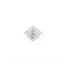 Idée Art Exclusive. Square Porcelain Decorative Plate with Pink Flower Illustration. Extra Small Size