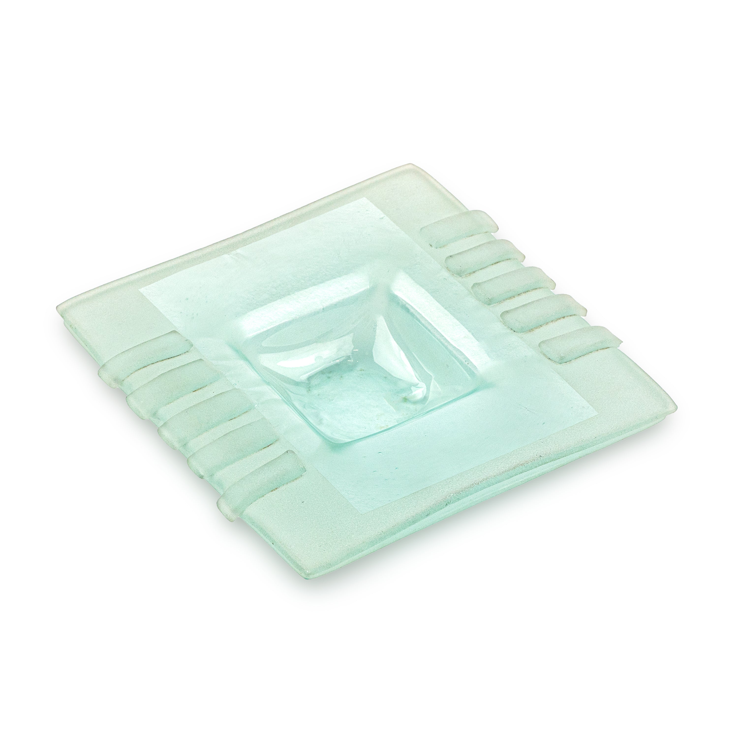 Idée Art Exclusive. Square Frosted Crystal Plate. Small Size
