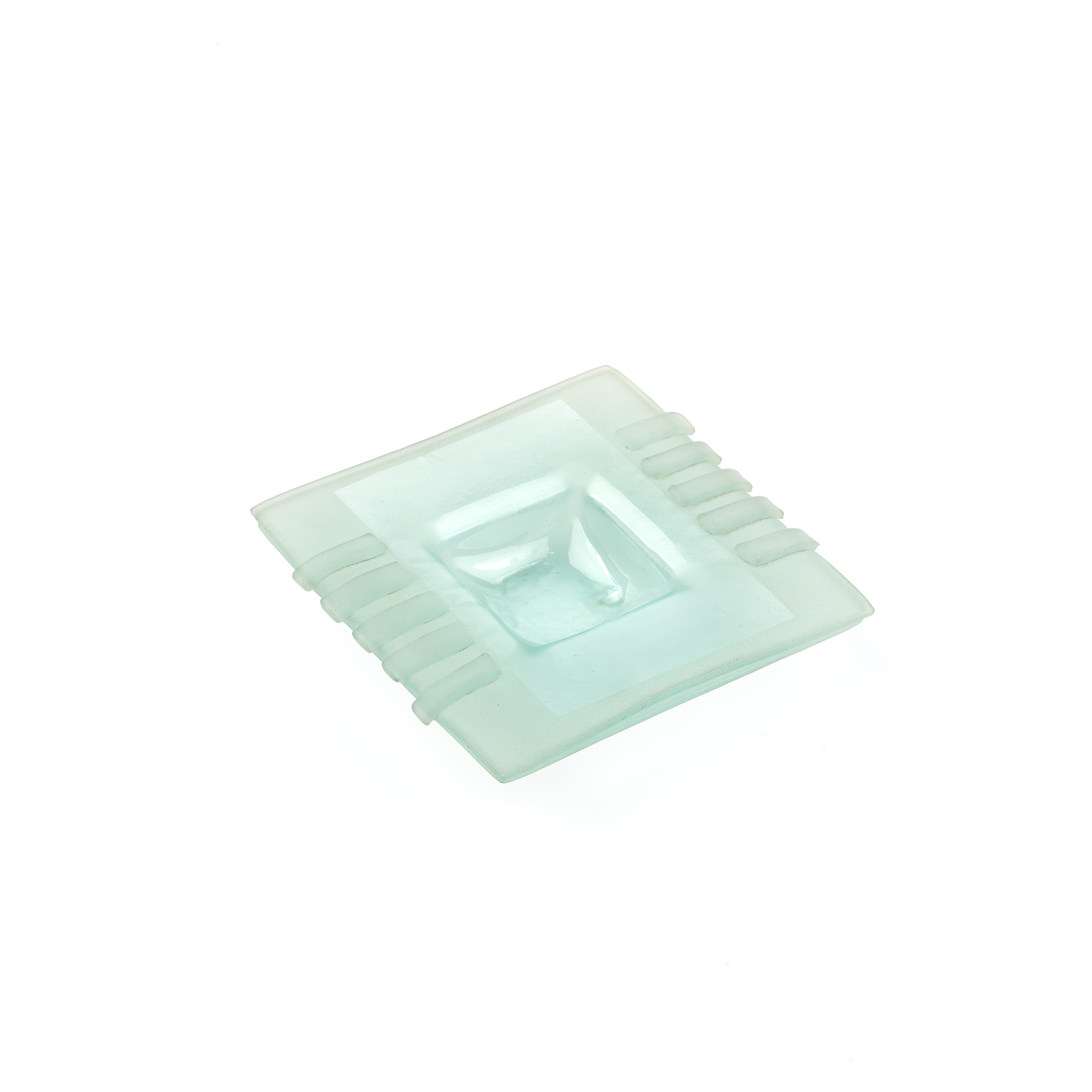 Idée Art Exclusive. Square Frosted Crystal Plate. Small Size