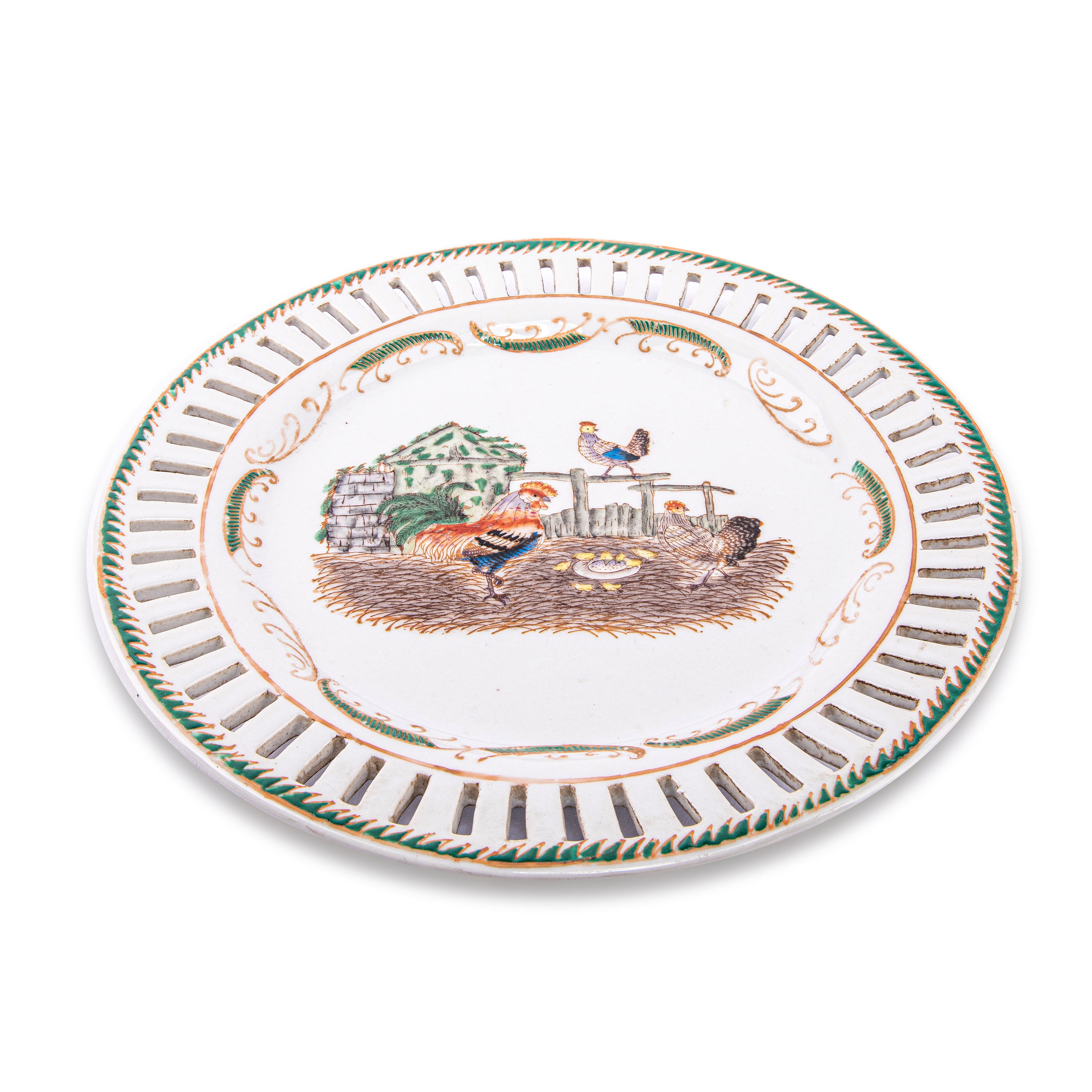 Idée Art Exclusive. Porcelain Decorative Plate with Eggs Illustration. Medium Size