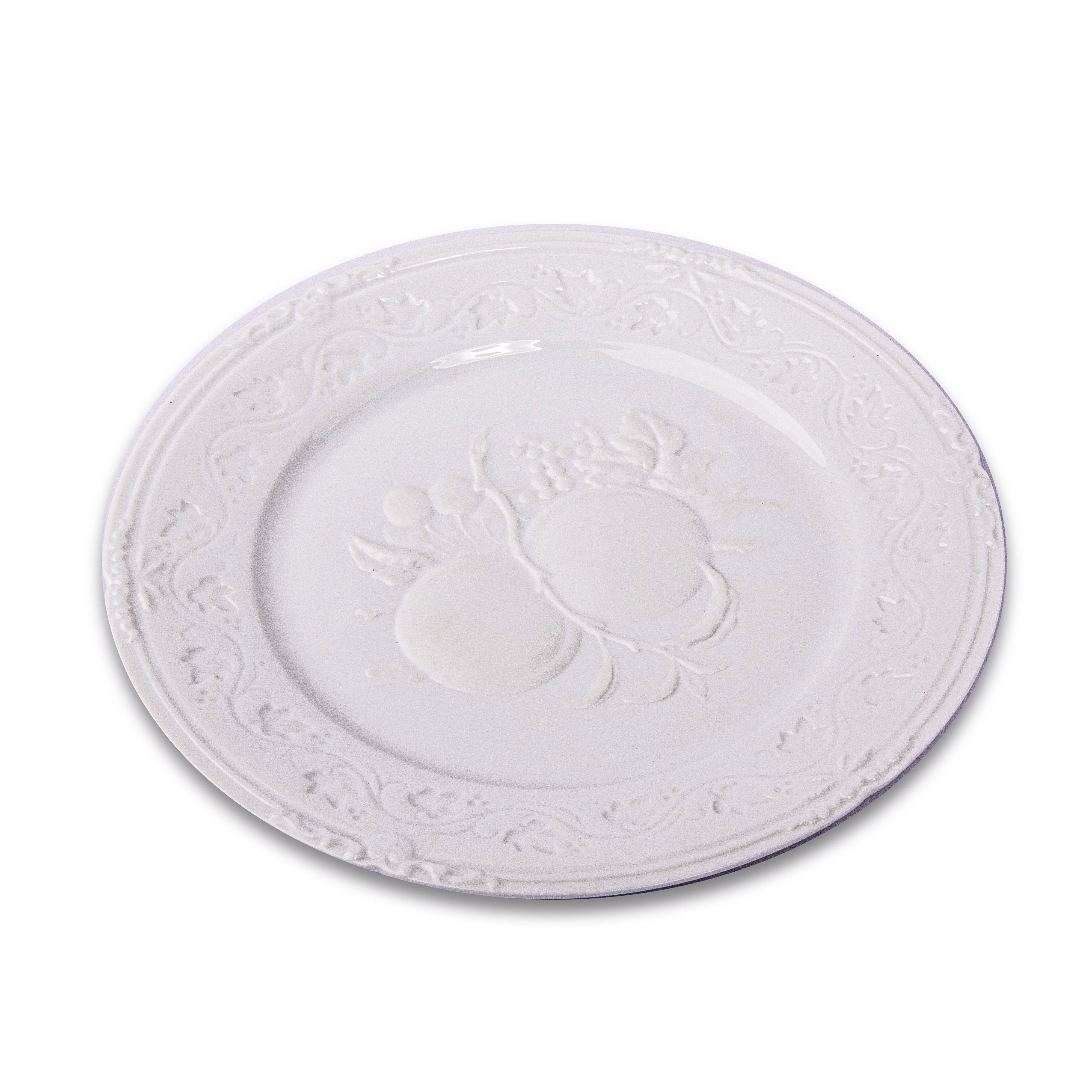 Idée Art Exclusive. Porcelain Decorative Plate with Fruit Design. Medium Size