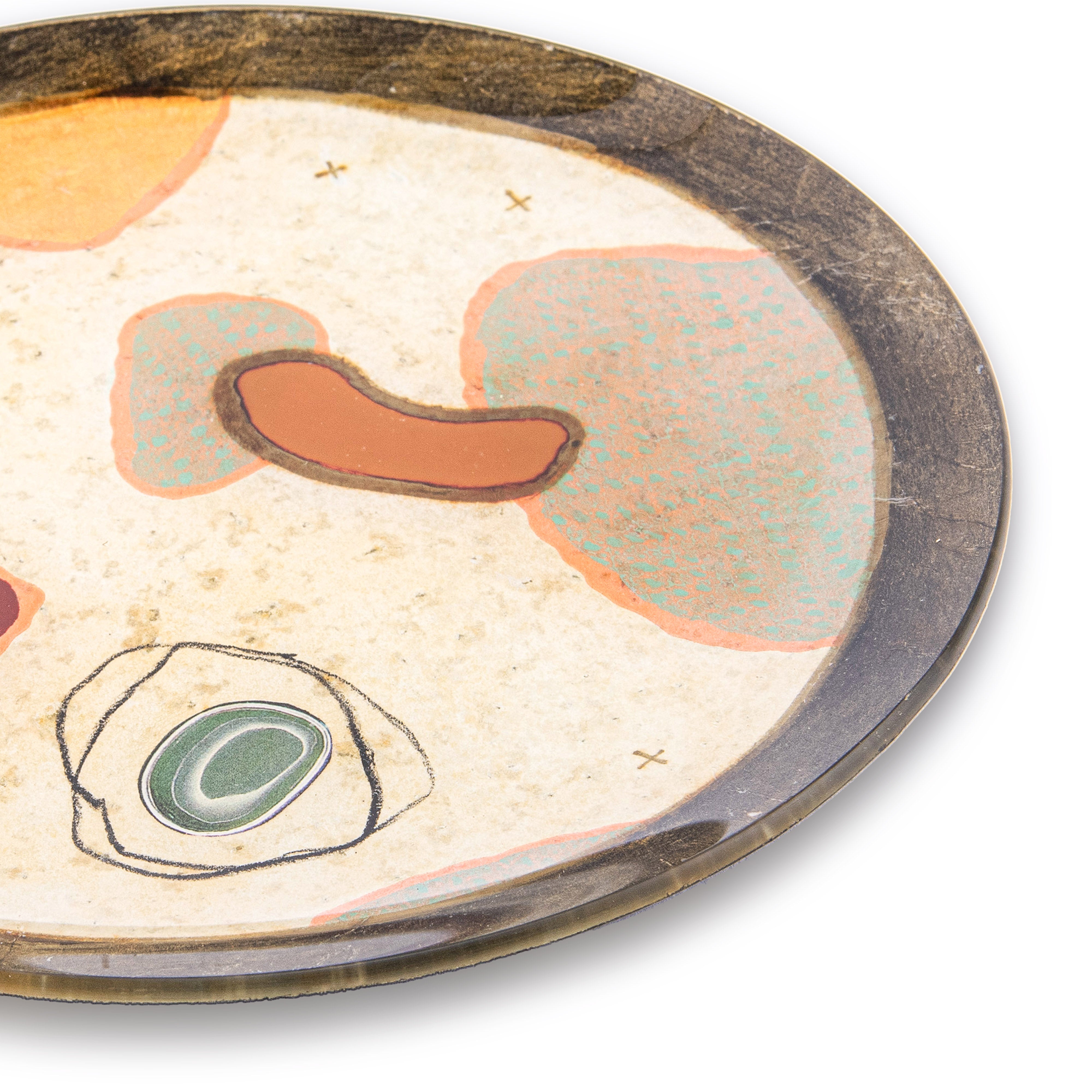 Idée Art Exclusive. Glass Decorative with Abstract Design. Medium Size