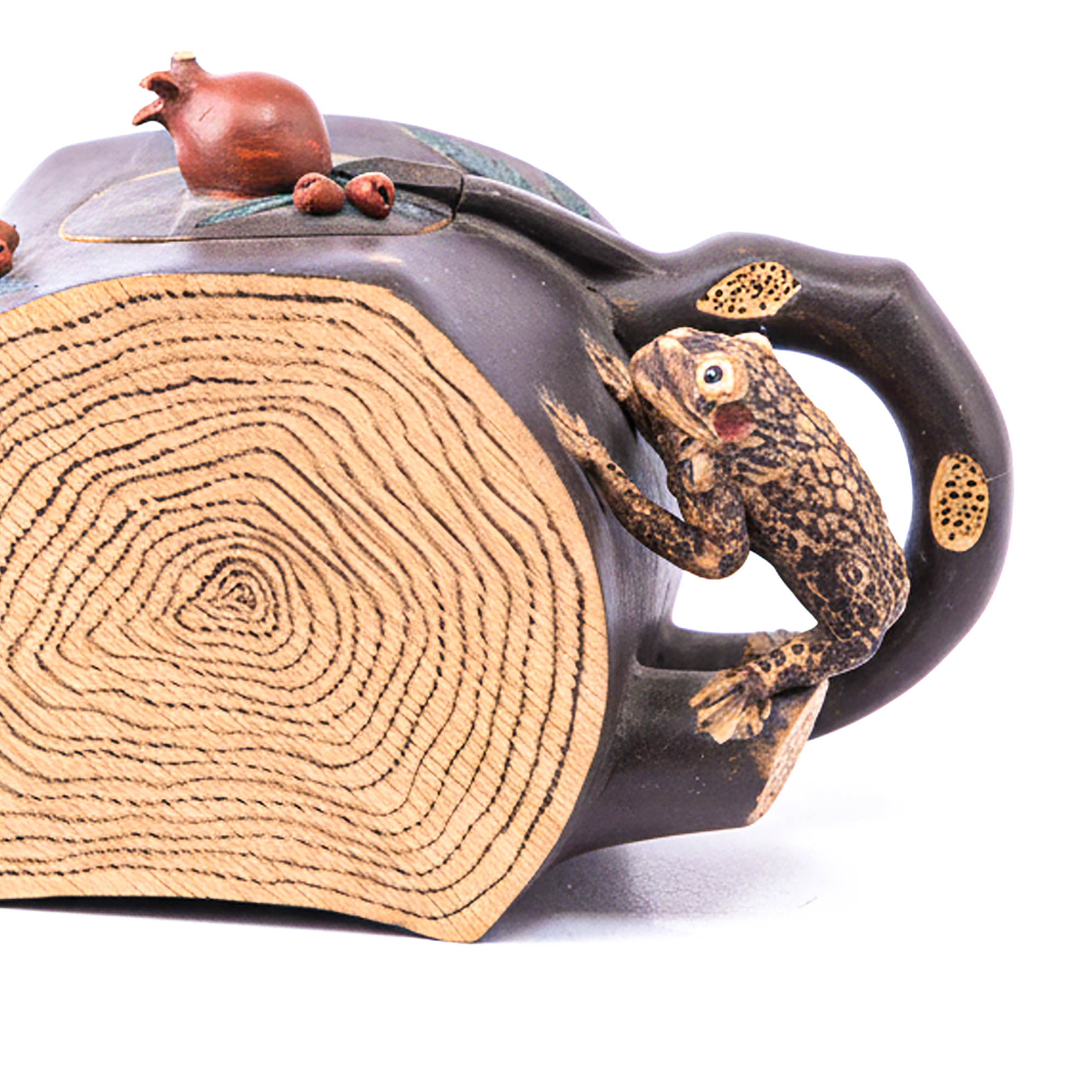 Idée Art Exclusive. Teapot Figurine Shaped in a Tree Stump. Medium Size