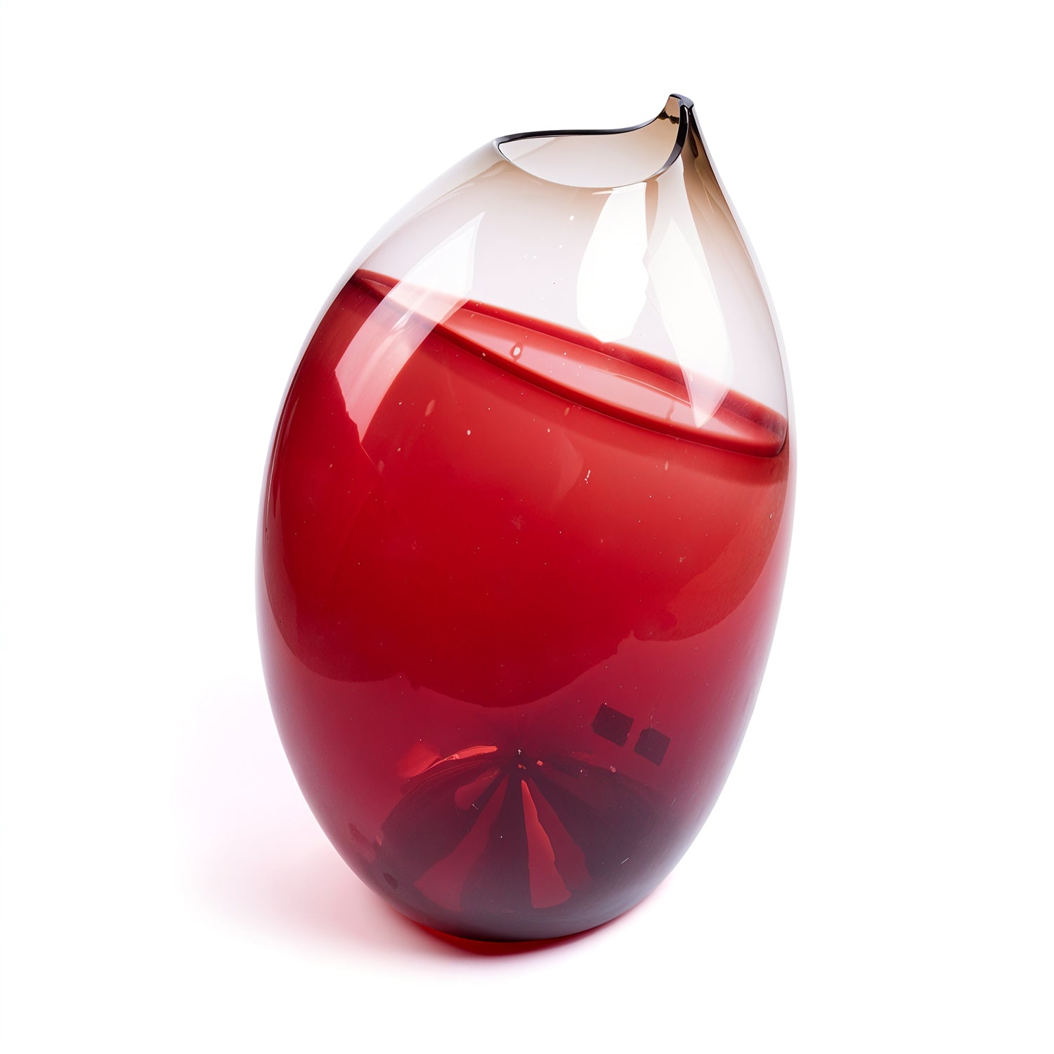 Idée Art Exclusive. Blown Glass Red Vase. Large Size