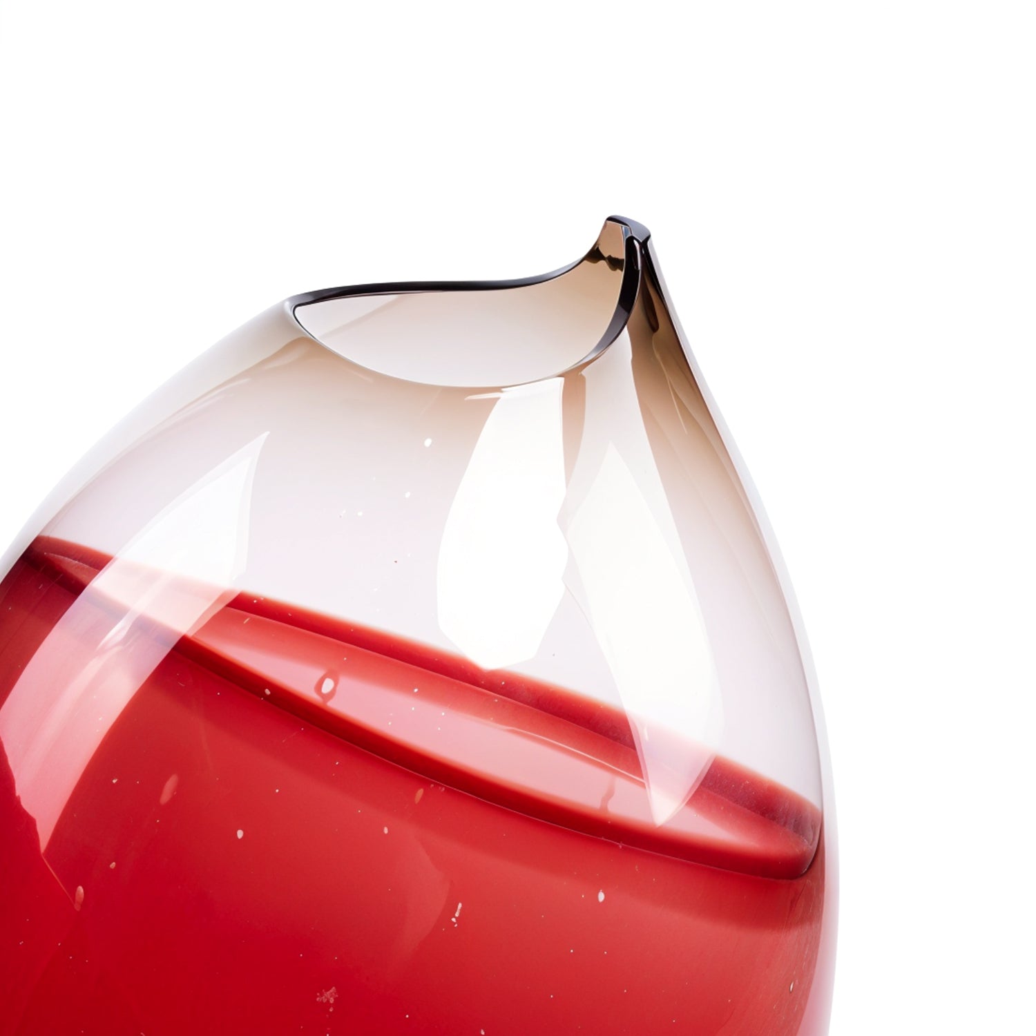 Idée Art Exclusive. Blown Glass Red Vase. Large Size