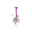 Idée Art Exclusive. Murano Glass Vase with Bronze Base in The Shape of a Flower with Roots. Large Size