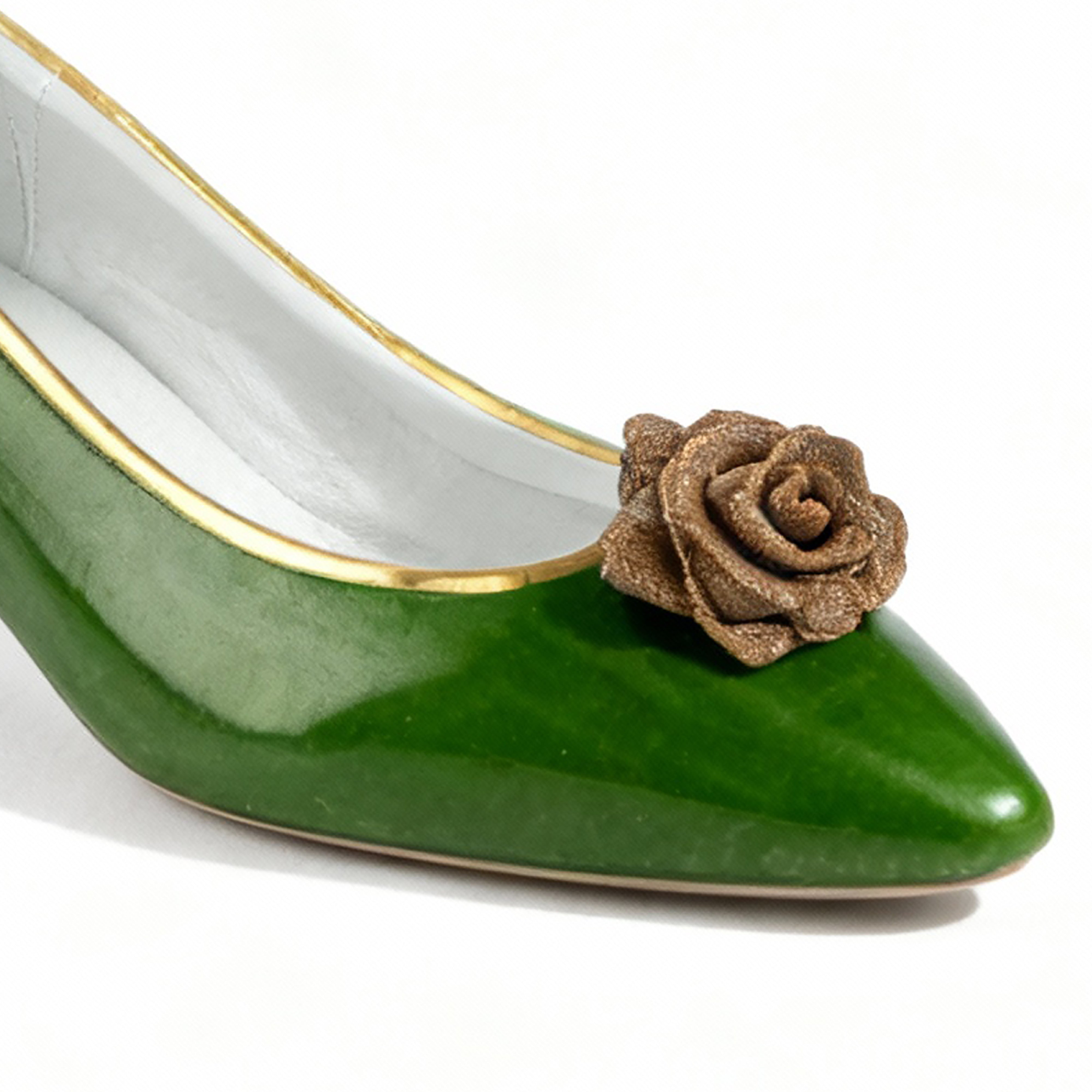 Idée Art Exclusive. Green Porcelain Figurine with Shoe Design. Small Size