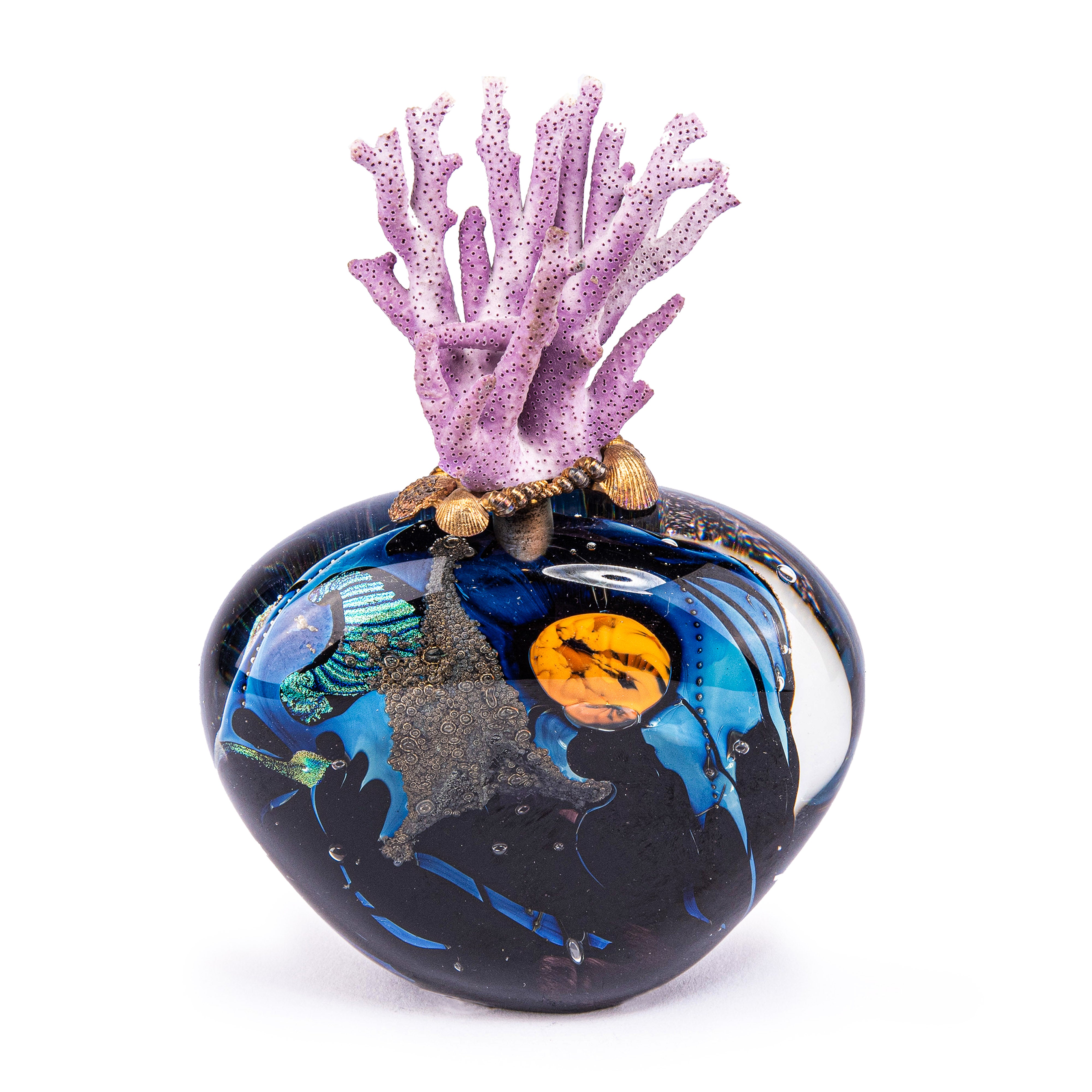Idée Art Exclusive. Handmade Crystal Perfume Bottle in The Shape of Sea Coral. 5 ml