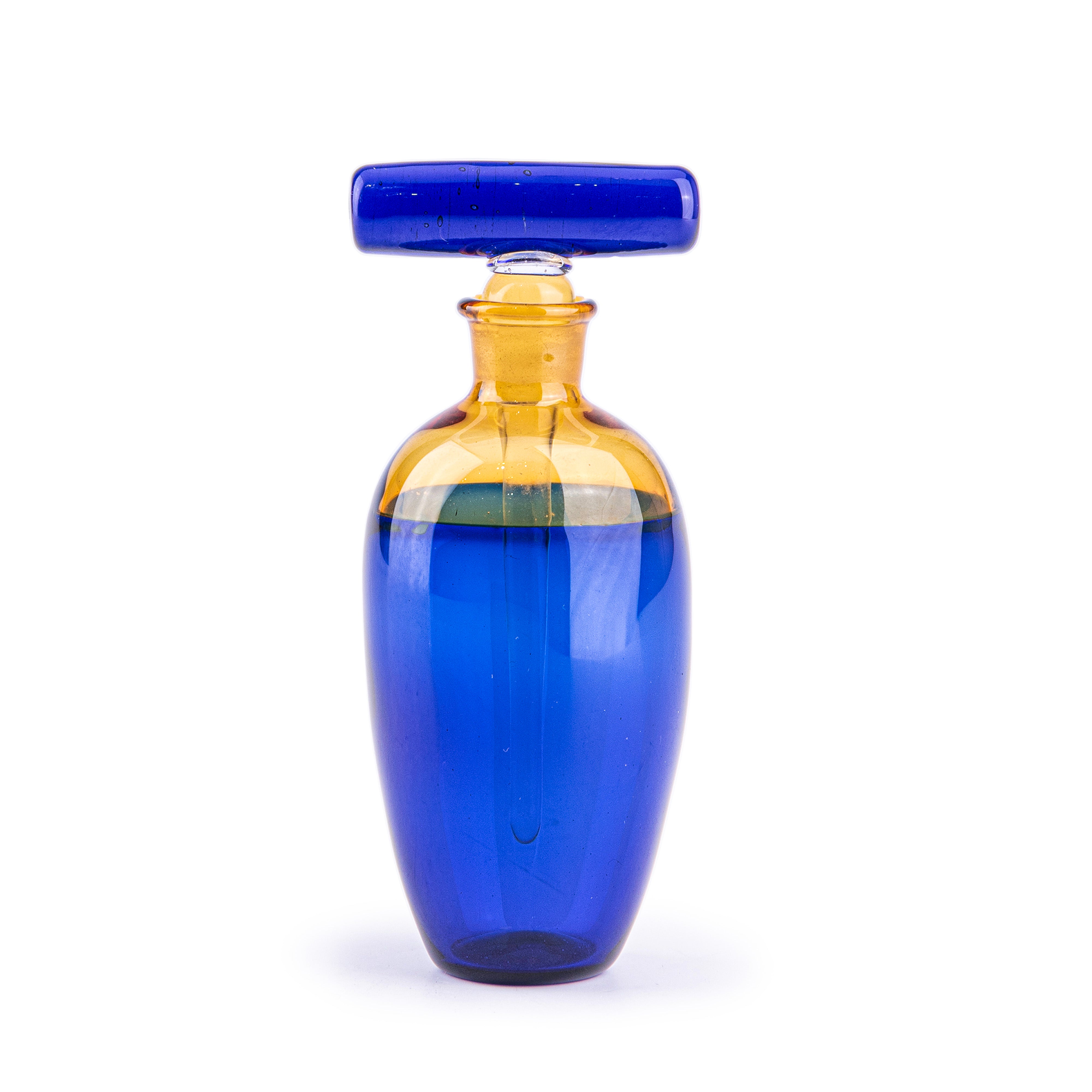 Idée Art Exclusive. Blue Murano Glass Perfume Bottle Cylindrical Shape. 50 ml