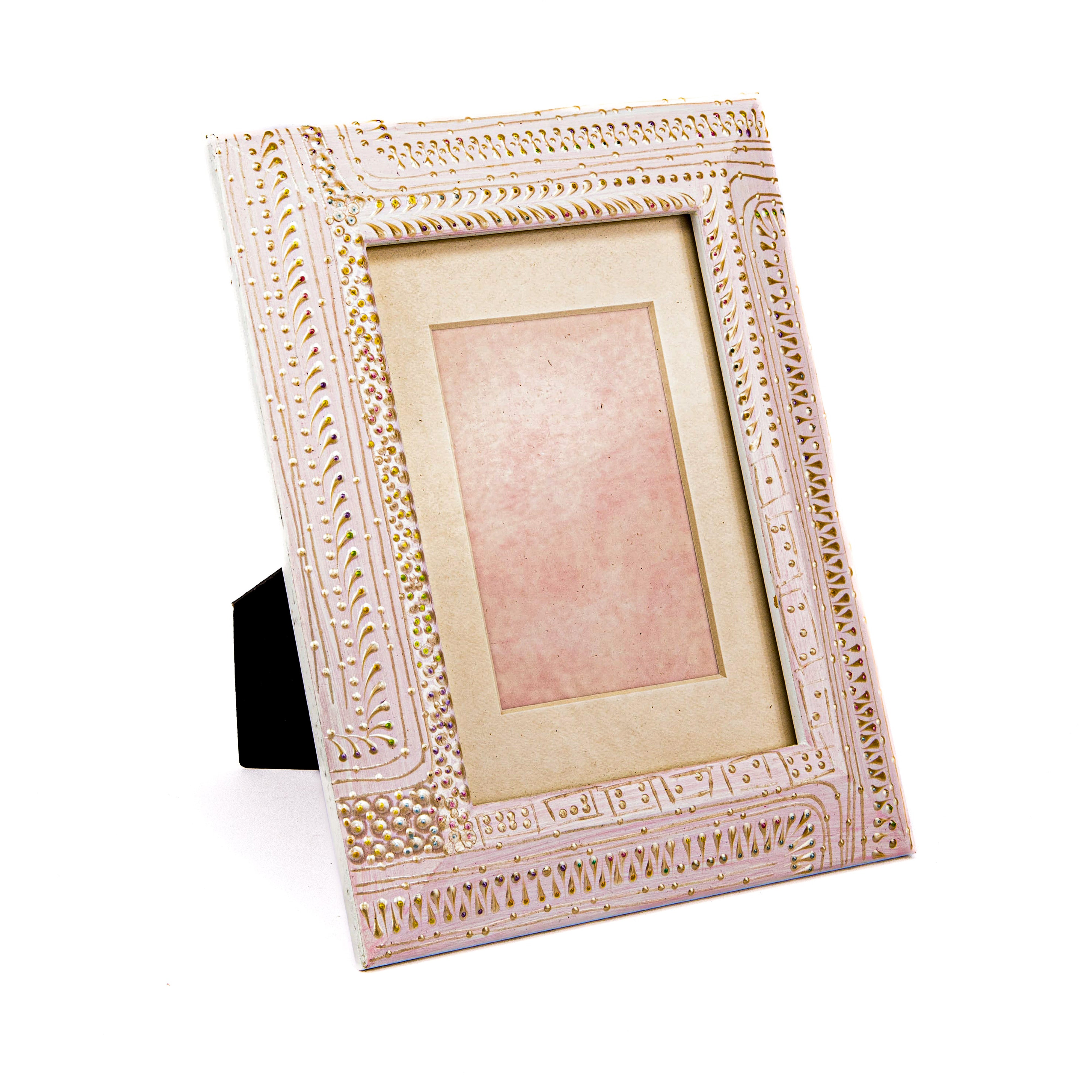 Idée Art Exclusive. Jewelled Wooden Picture Frame. Medium Size
