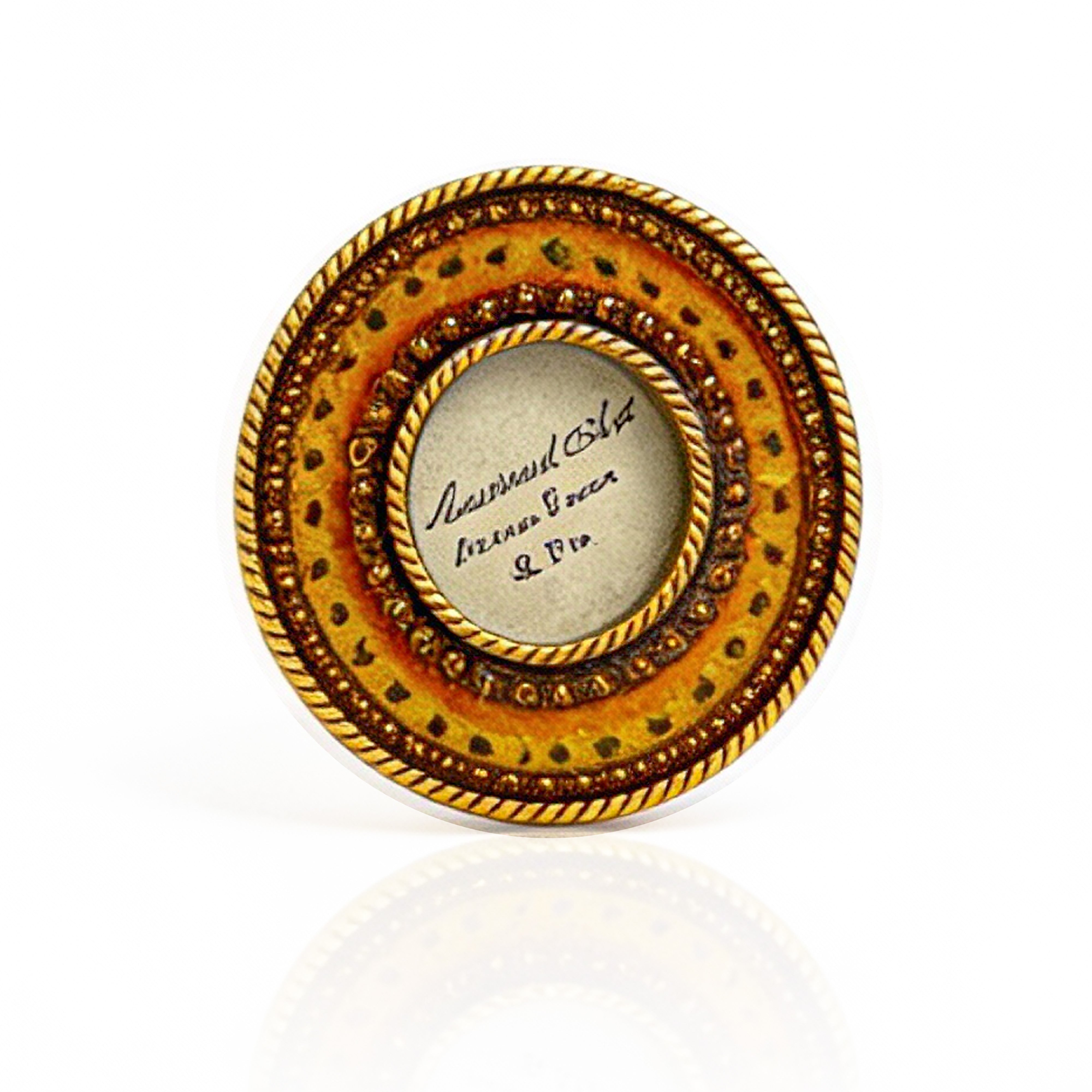 Idée Art Exclusive. Round Photo Frame Studded with Stones. Small Size