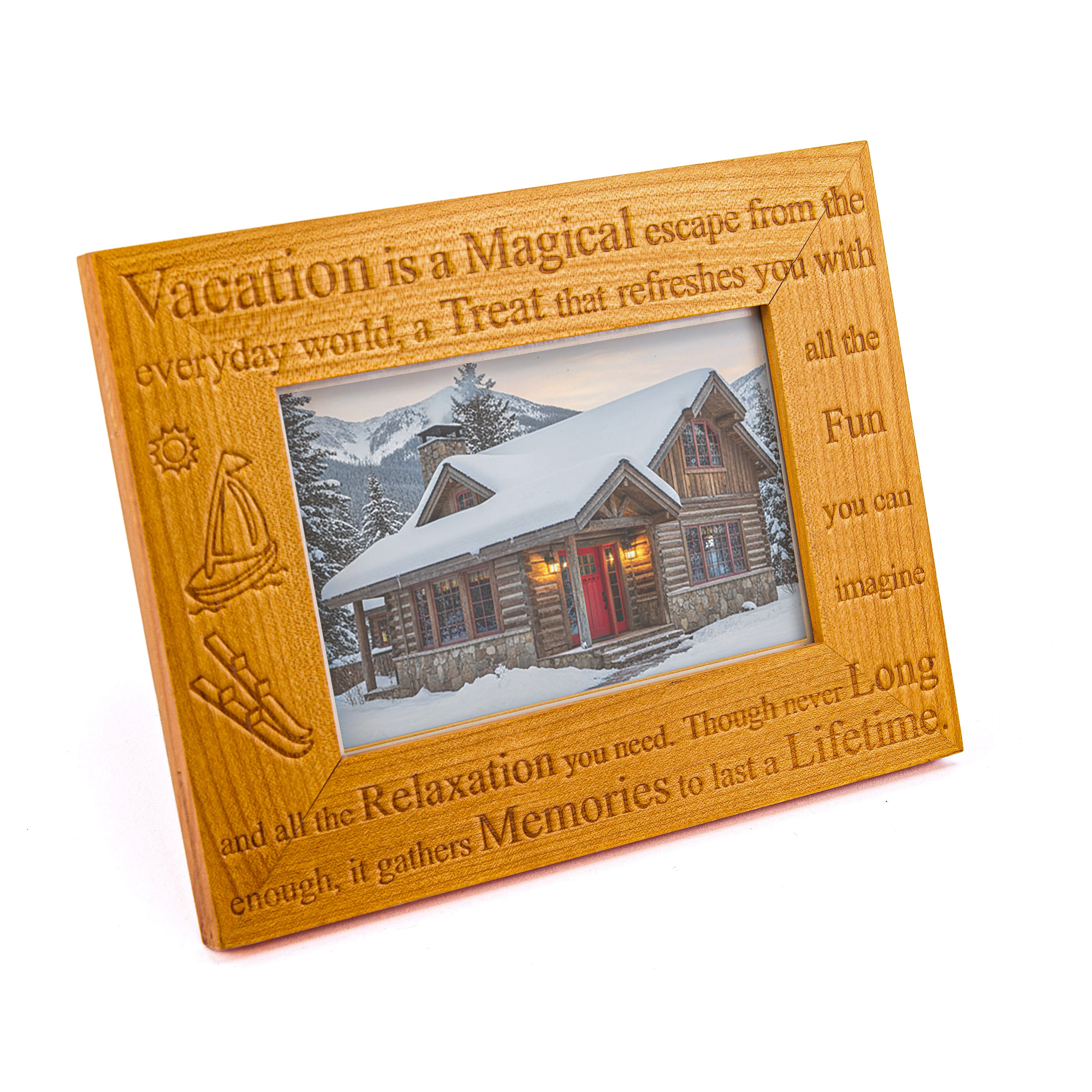 Idée Art Exclusive. "Vacation" Wooden Picture Frame. Medium Size
